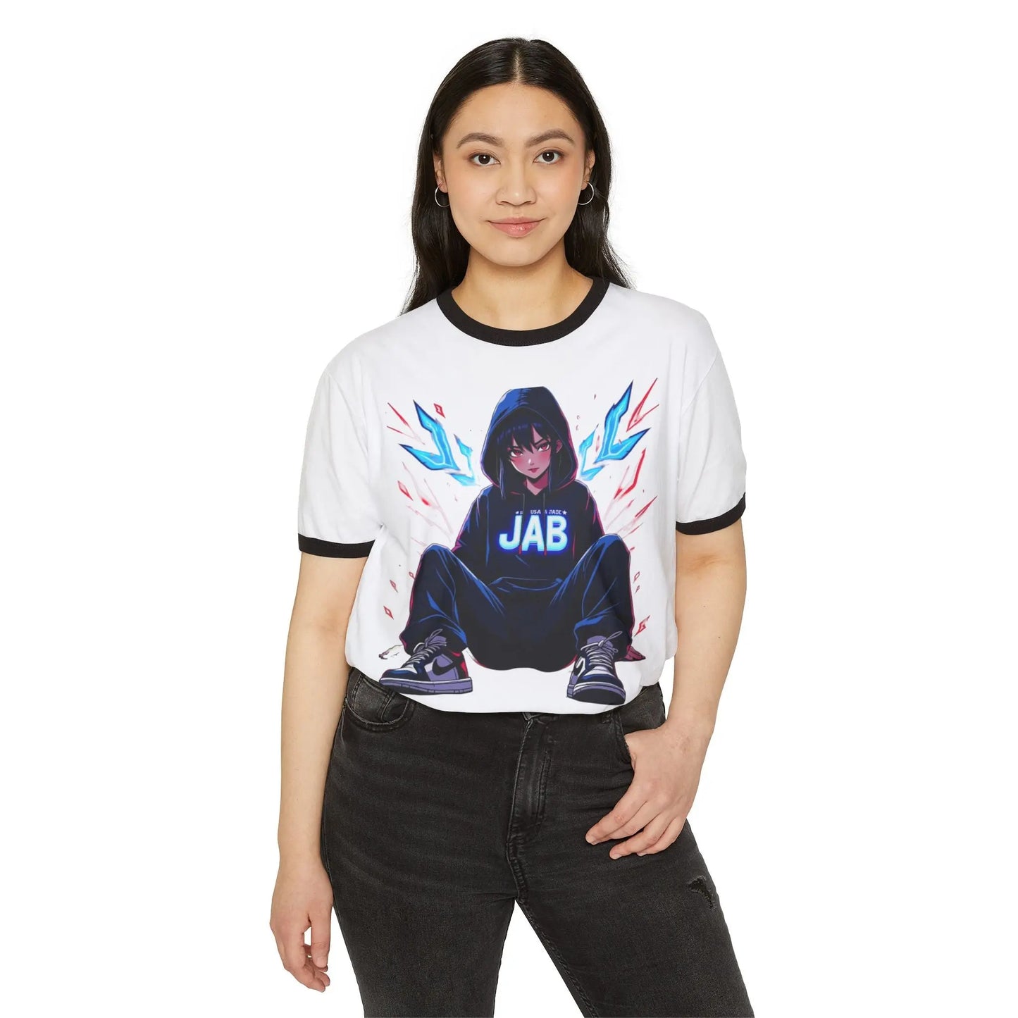 House of JAB Anime Character Neon Hoodie Unisex T-Shirt Printify