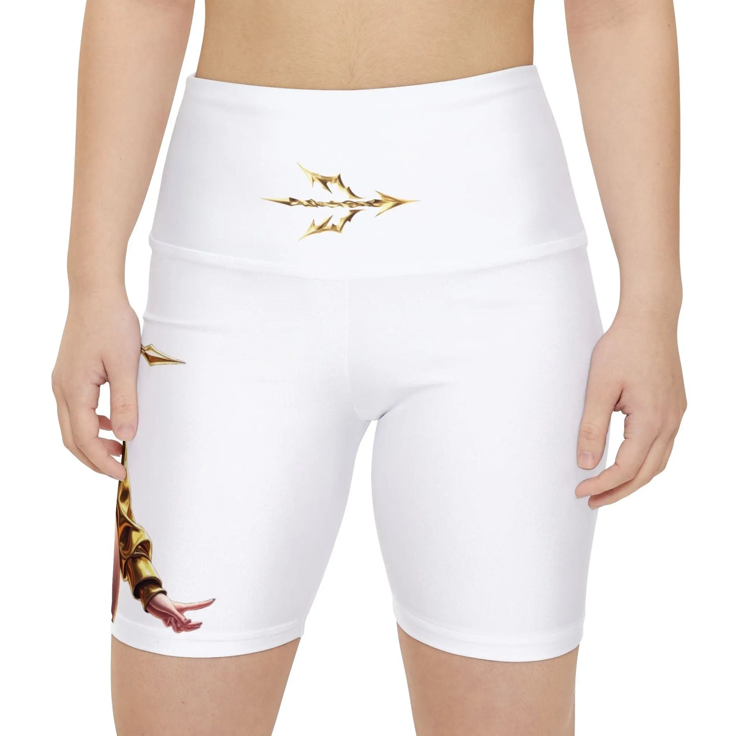 House of JAB - Golden Warrior Anime High-Waisted Shorts – Epic Flirty Women’s Activewear House of JAB