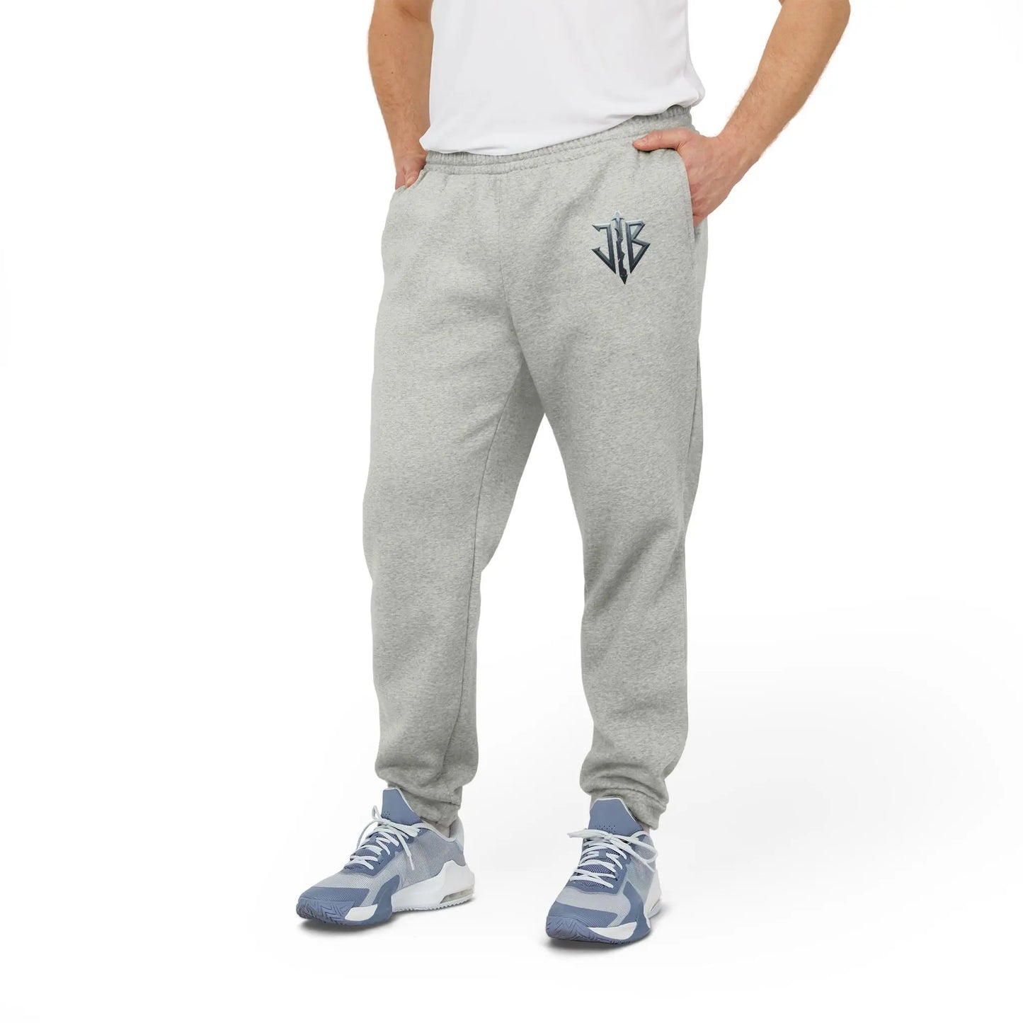 “House of JAB x Adidas Joggers – Grey Heather Sweatpants with Logo” Printify