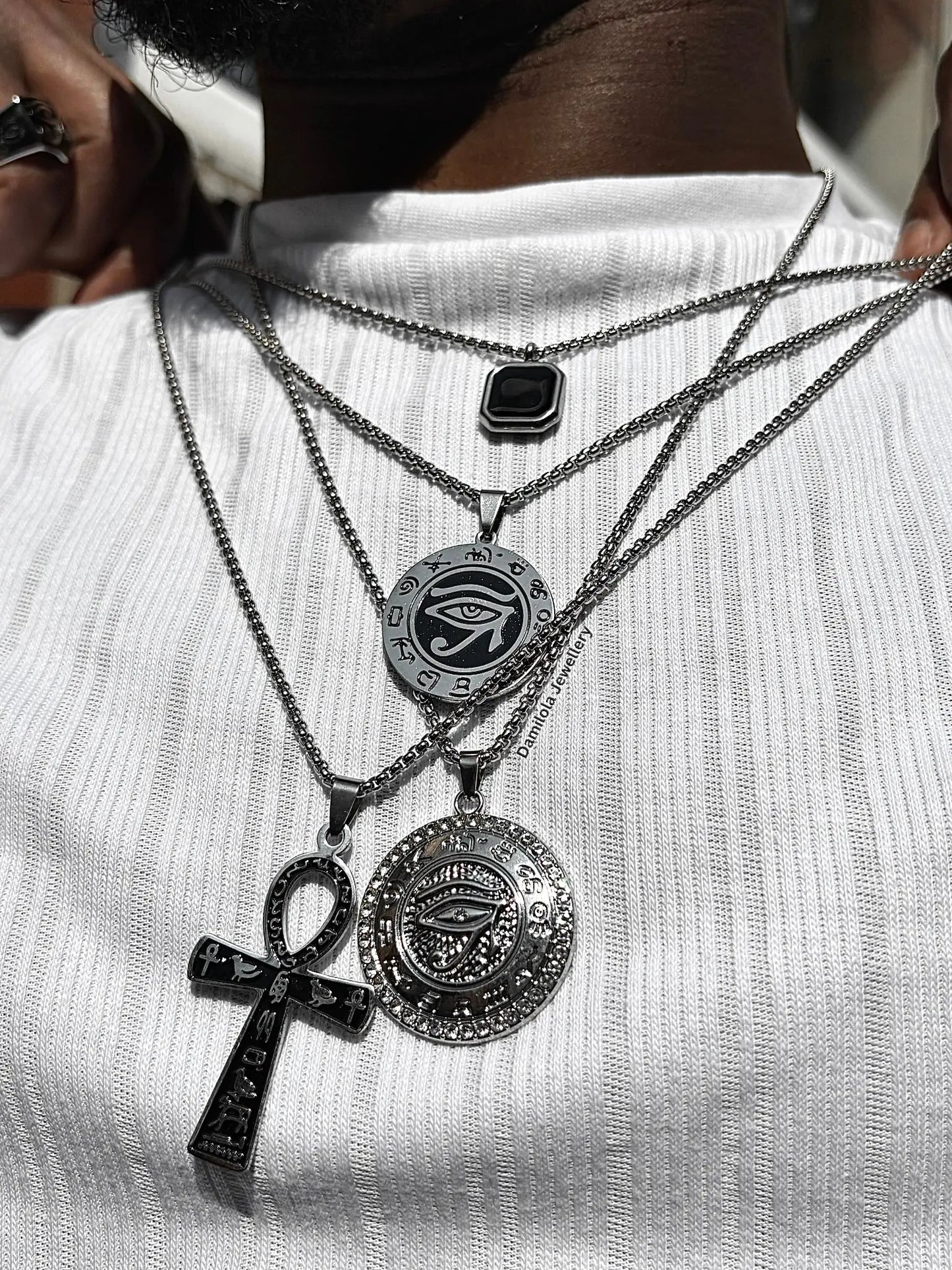 Ancient Ankh Noir Necklace Damilola Jewellery