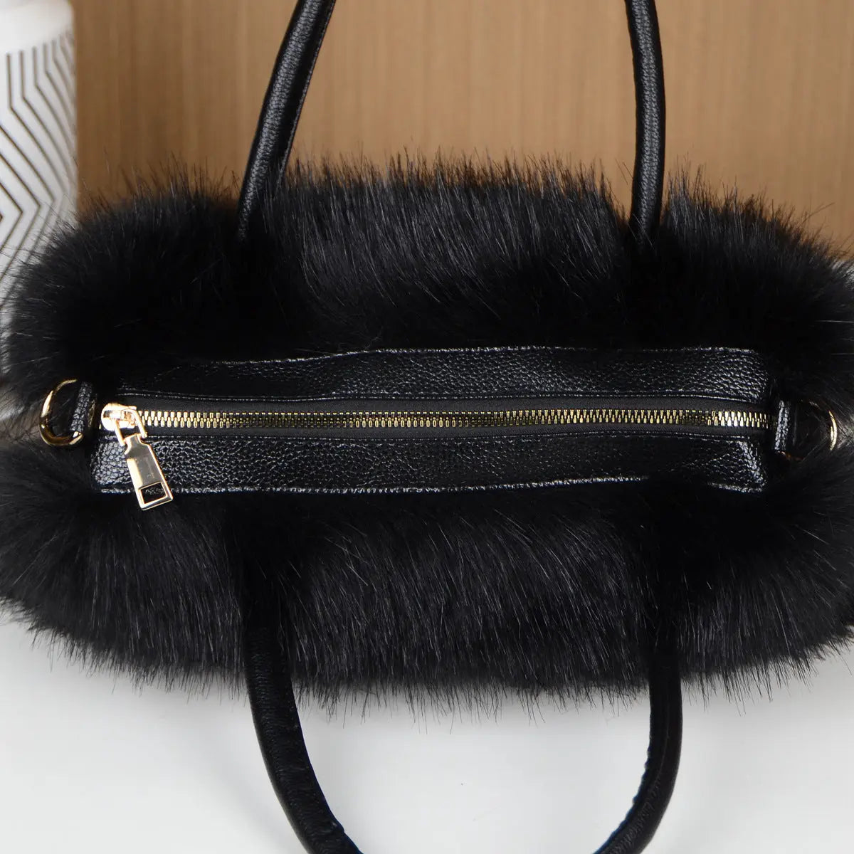 High-end Square Plush Bag Fur Handbag Large Capacity Pleasures and Sins