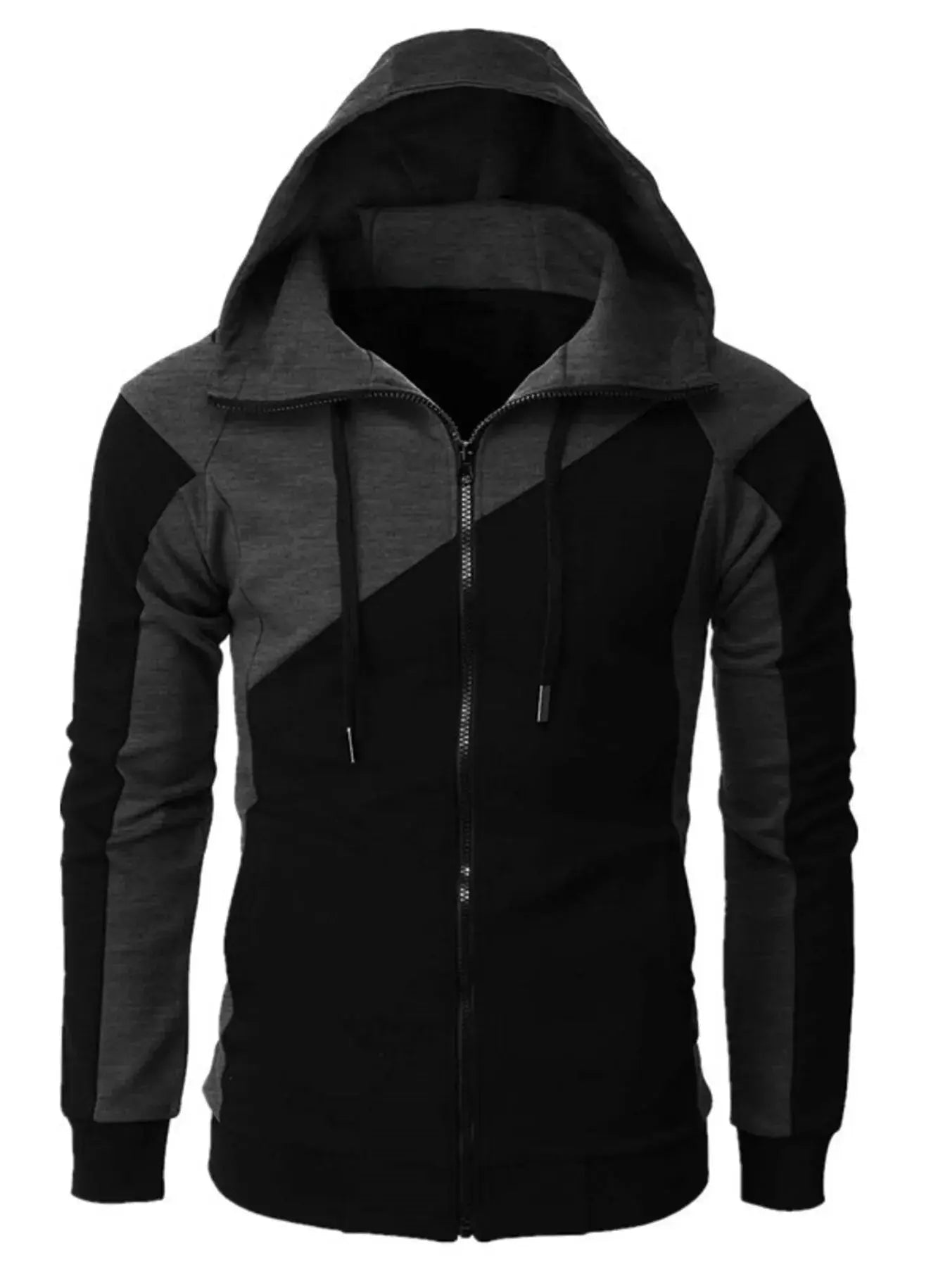 Men's Color Block Zip-Up Hoodie Kenike