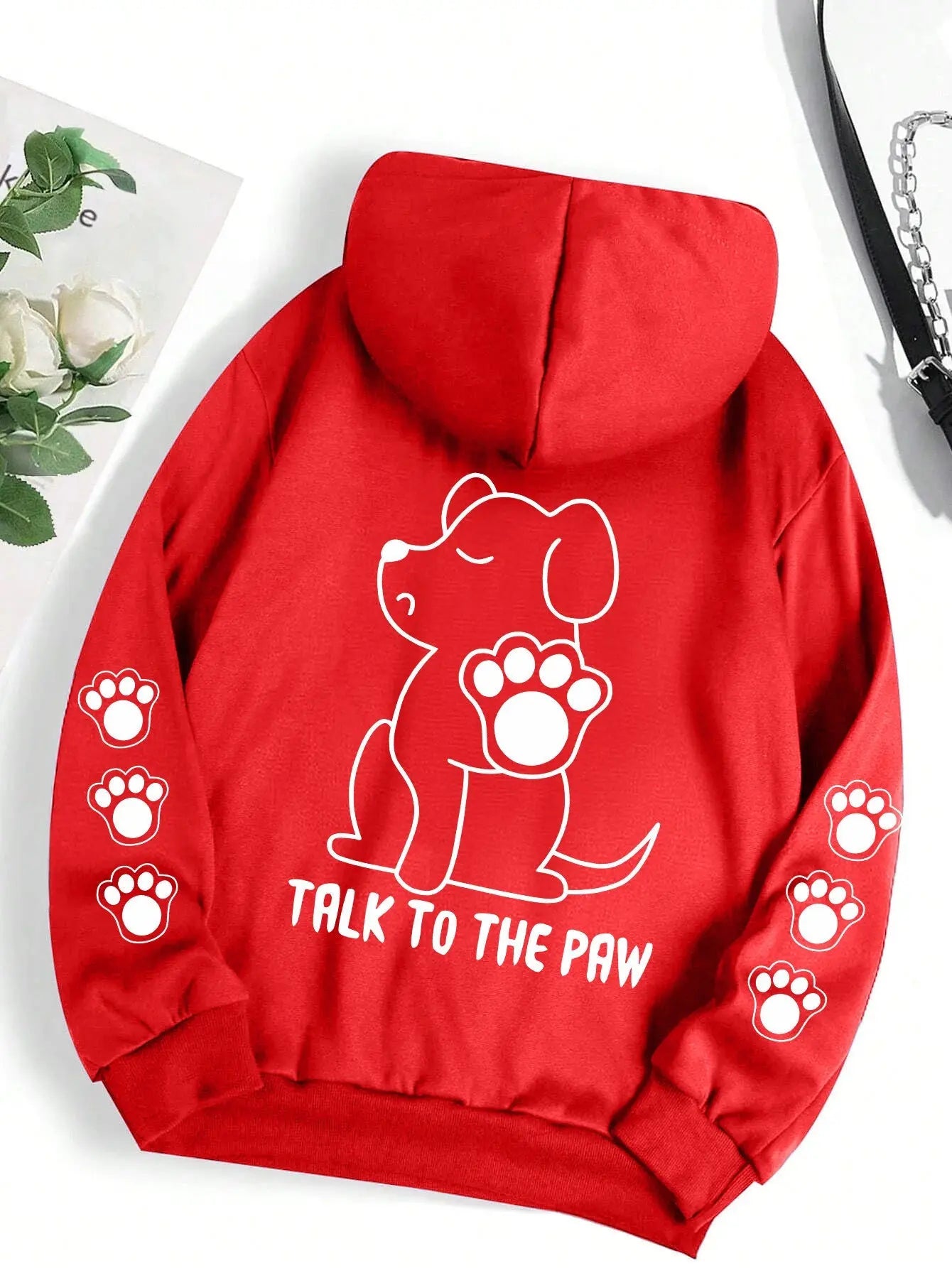 Funny Dog Cartoon Printed Hoodie Women's Warm Kenike