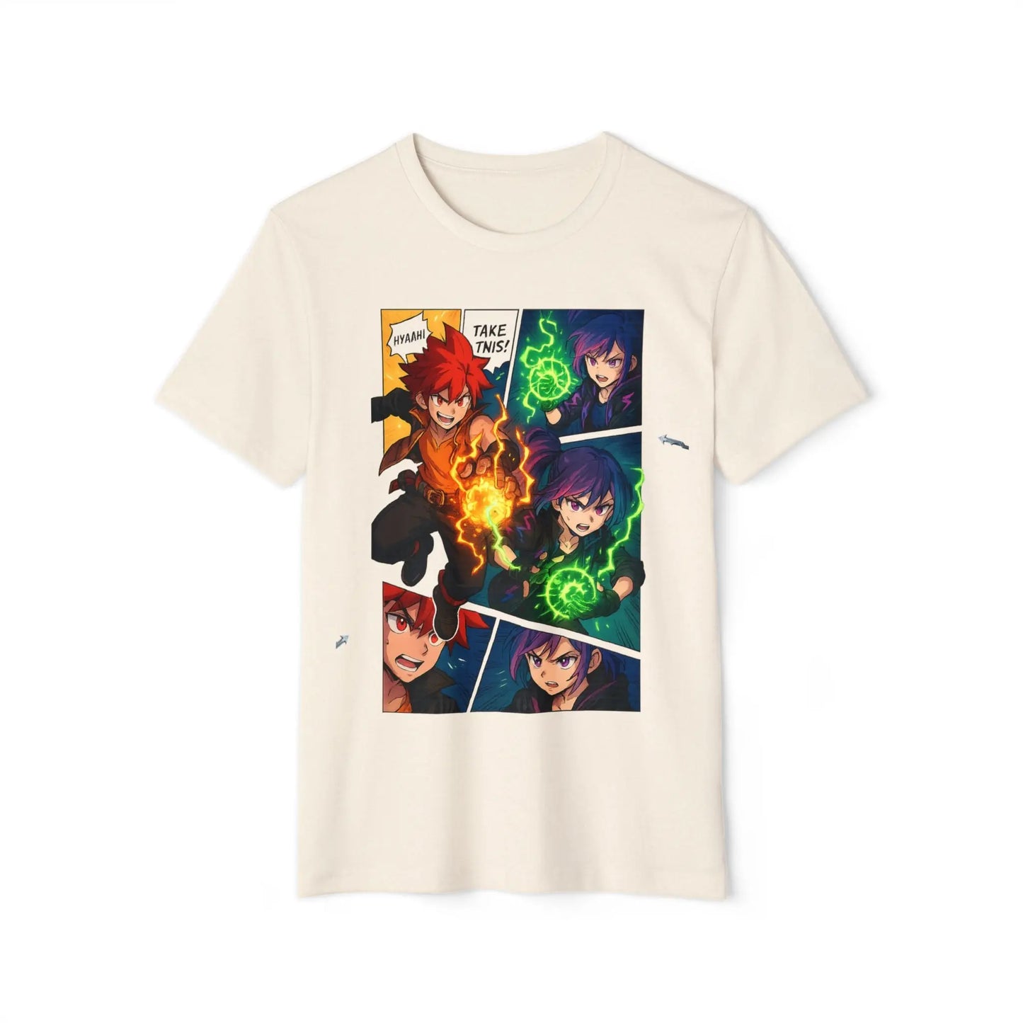 Power Duo – Anime Comic Panel Graphic Tee Printify
