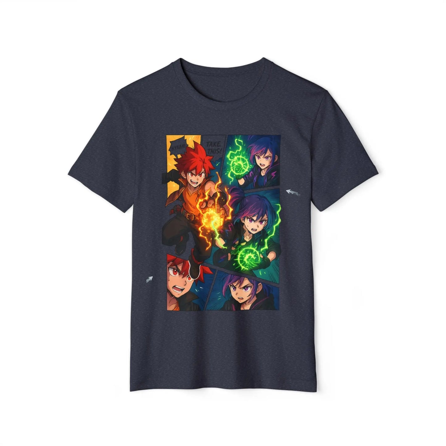 Power Duo – Anime Comic Panel Graphic Tee Printify