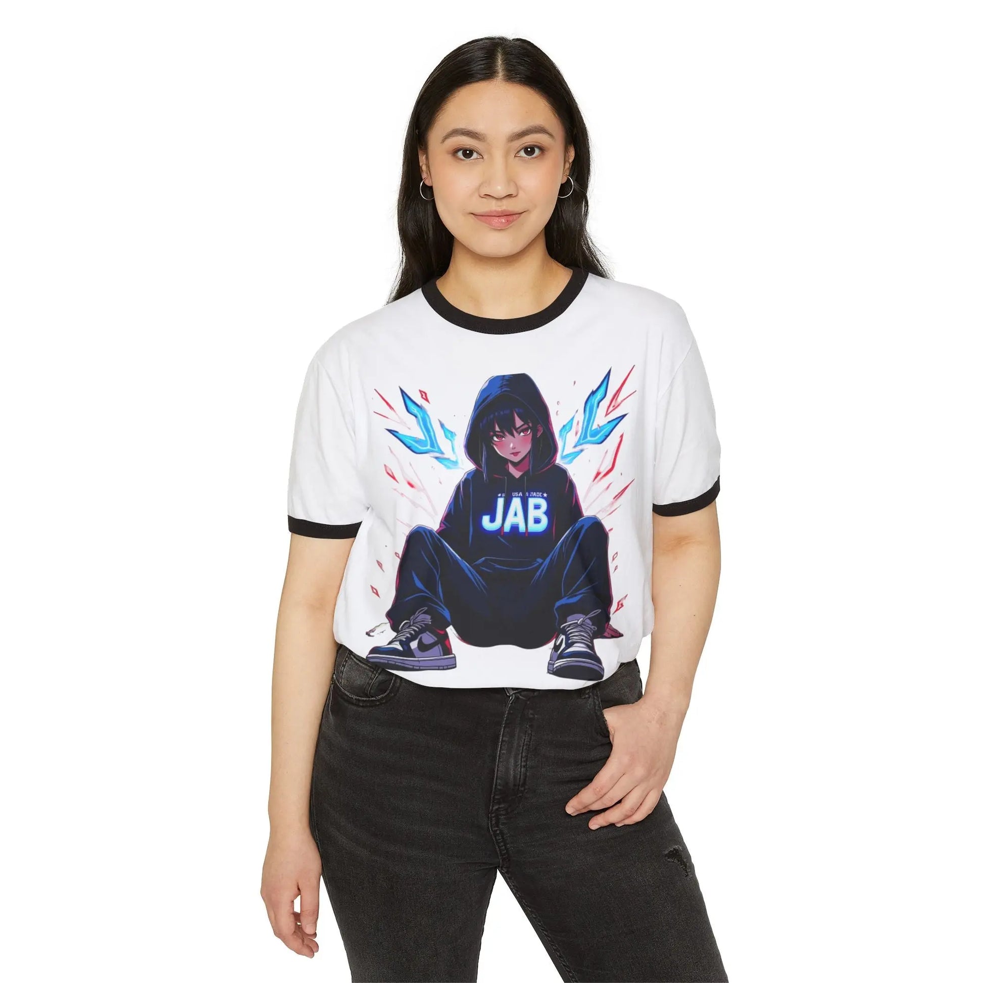 House of JAB Anime Character Neon Hoodie Unisex T-Shirt Printify