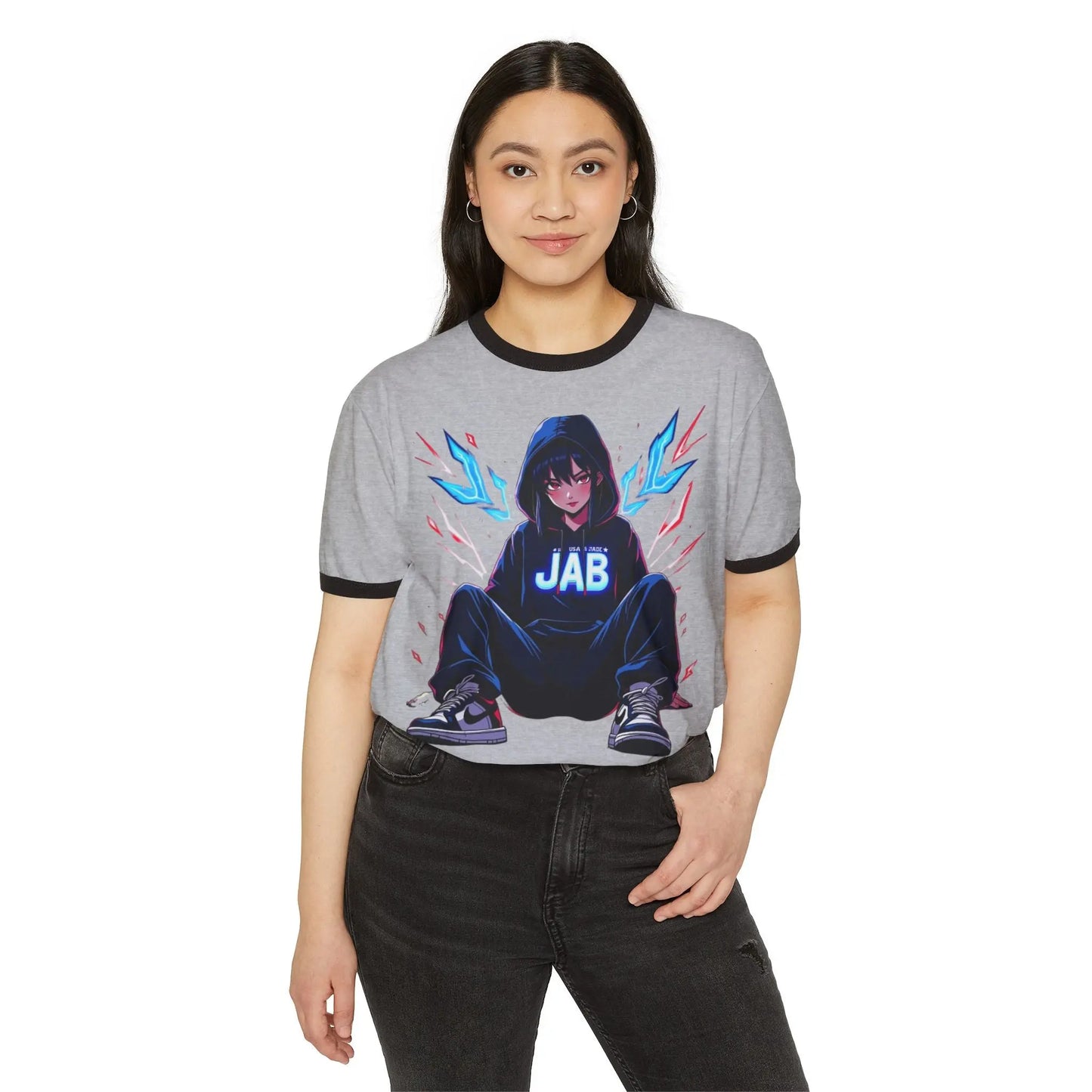 House of JAB Anime Character Neon Hoodie Unisex T-Shirt Printify