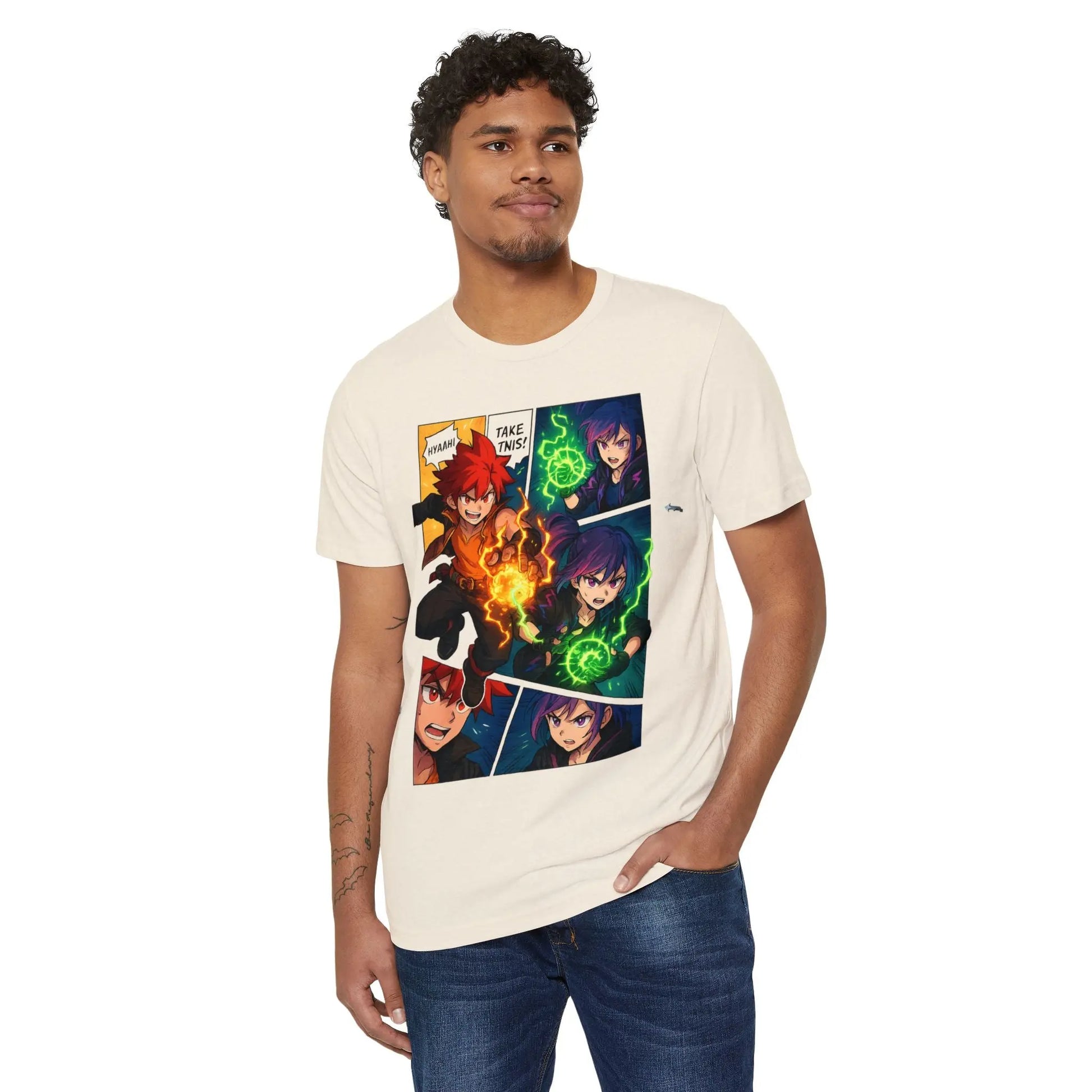 Power Duo – Anime Comic Panel Graphic Tee Printify