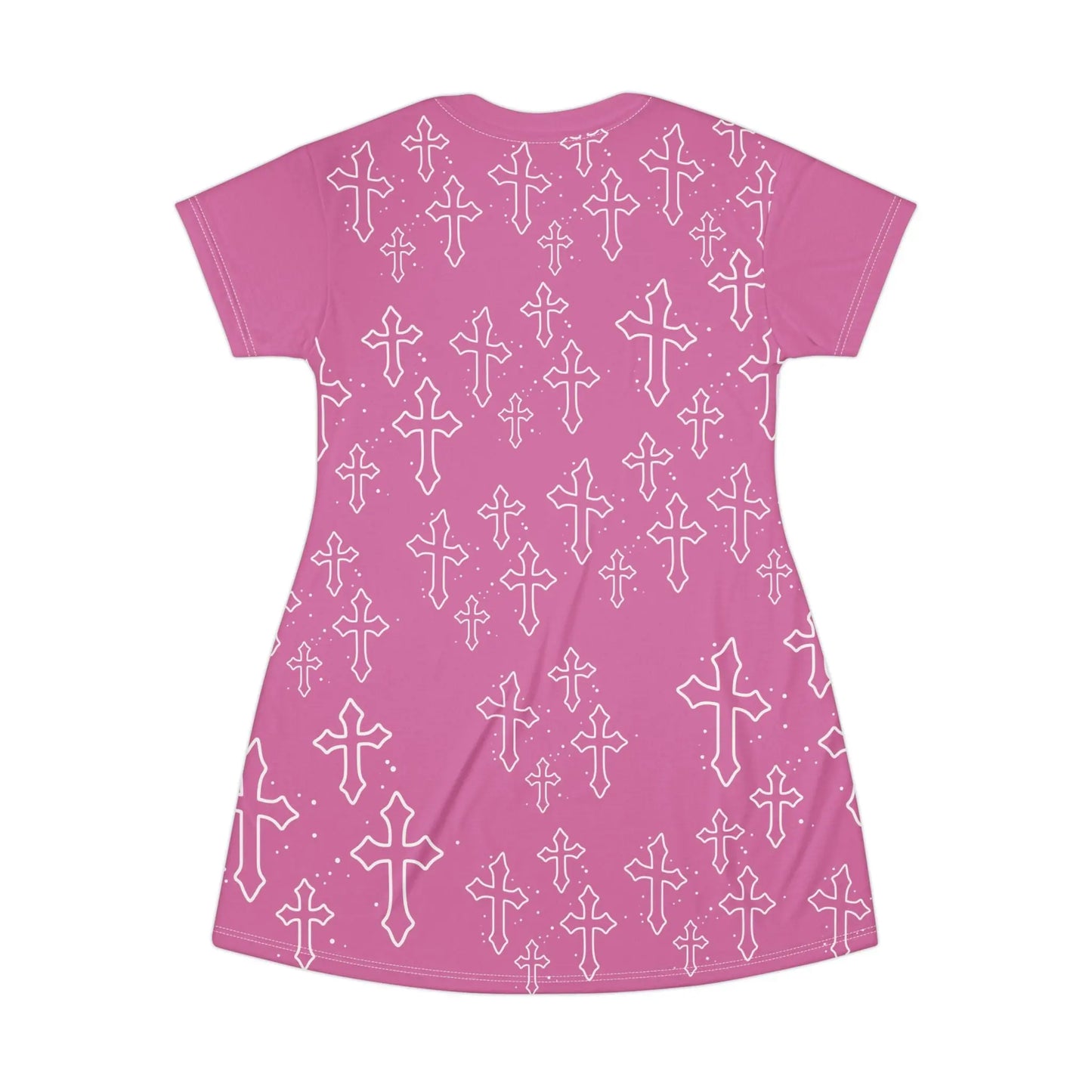 Gothic Cross All-Over Print T-Shirt Dress – Pink House of JAB