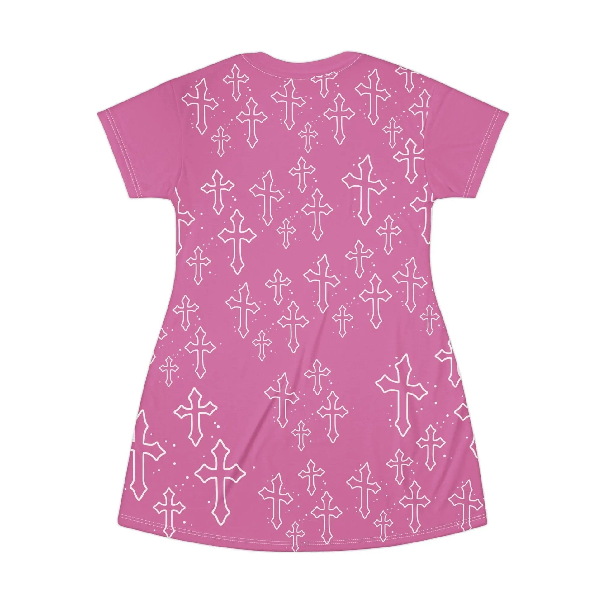 Gothic Cross All-Over Print T-Shirt Dress – Pink House of JAB