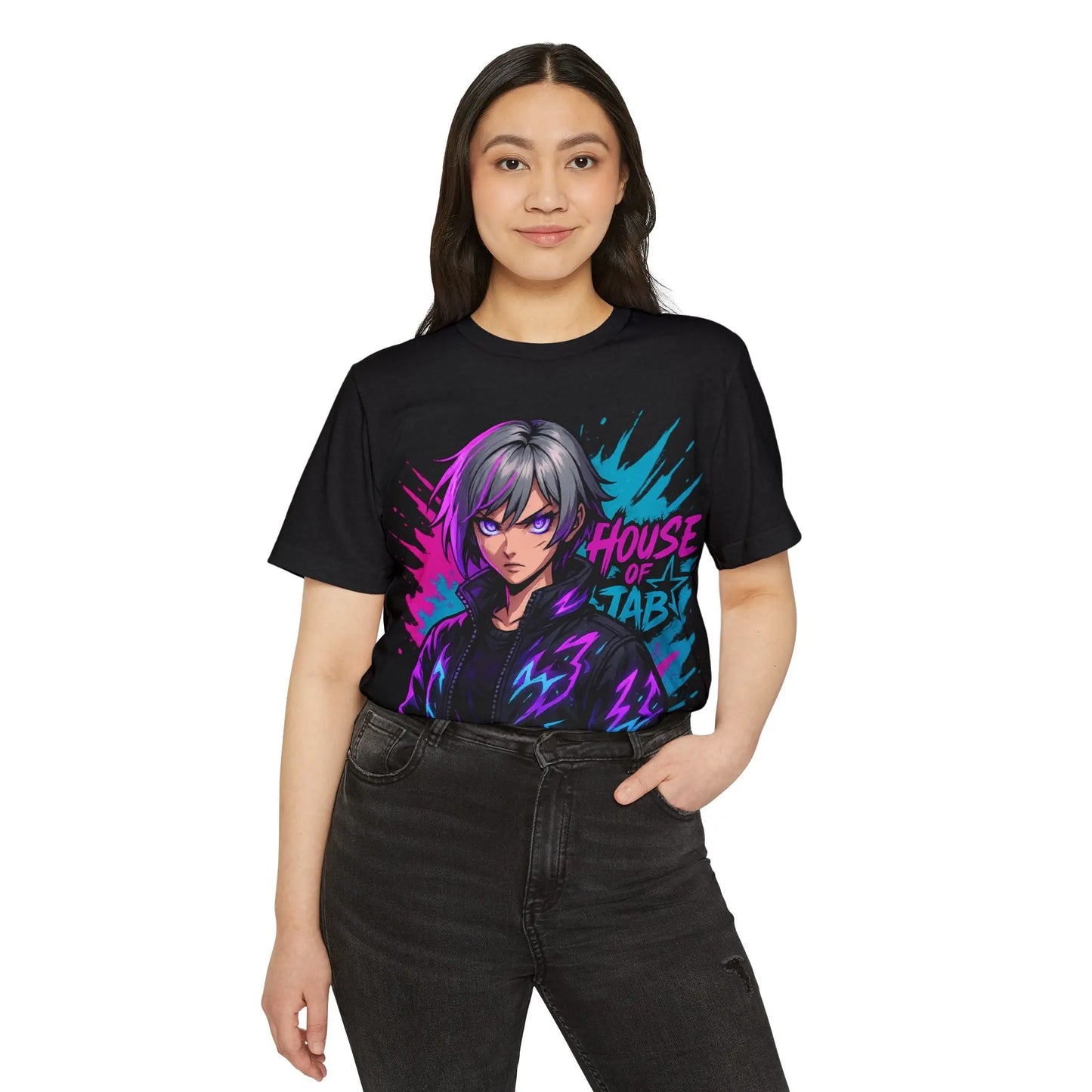 House of JAB Anime Tee – Neon Warrior Streetwear Printify
