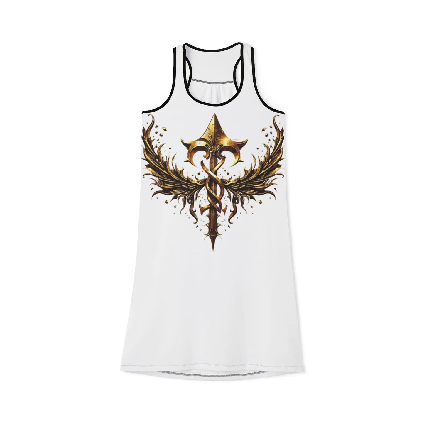 HouseofJAB - Golden Emblem Racerback Dress – Statement Streetwear Elegance Printify