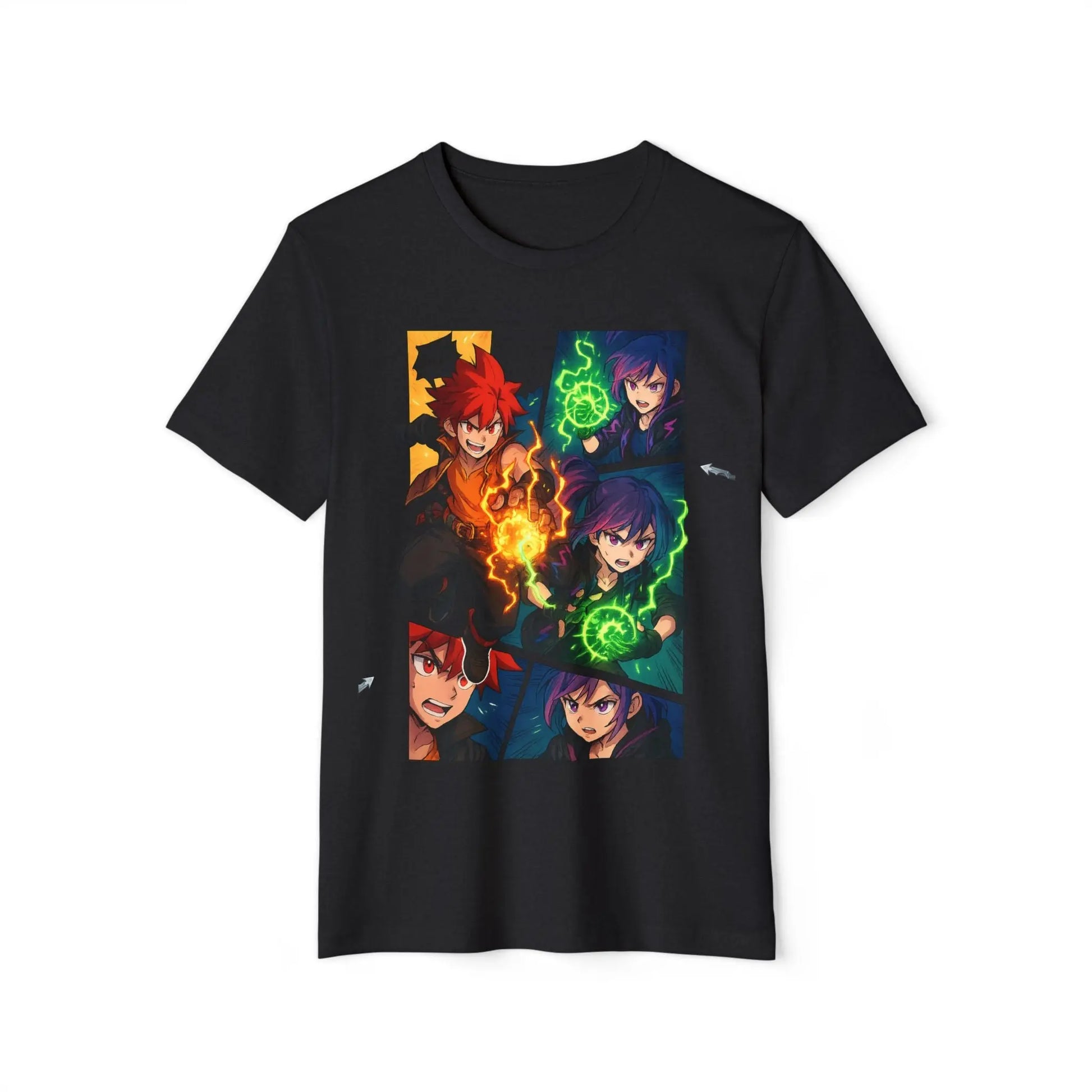 Power Duo – Anime Comic Panel Graphic Tee Printify
