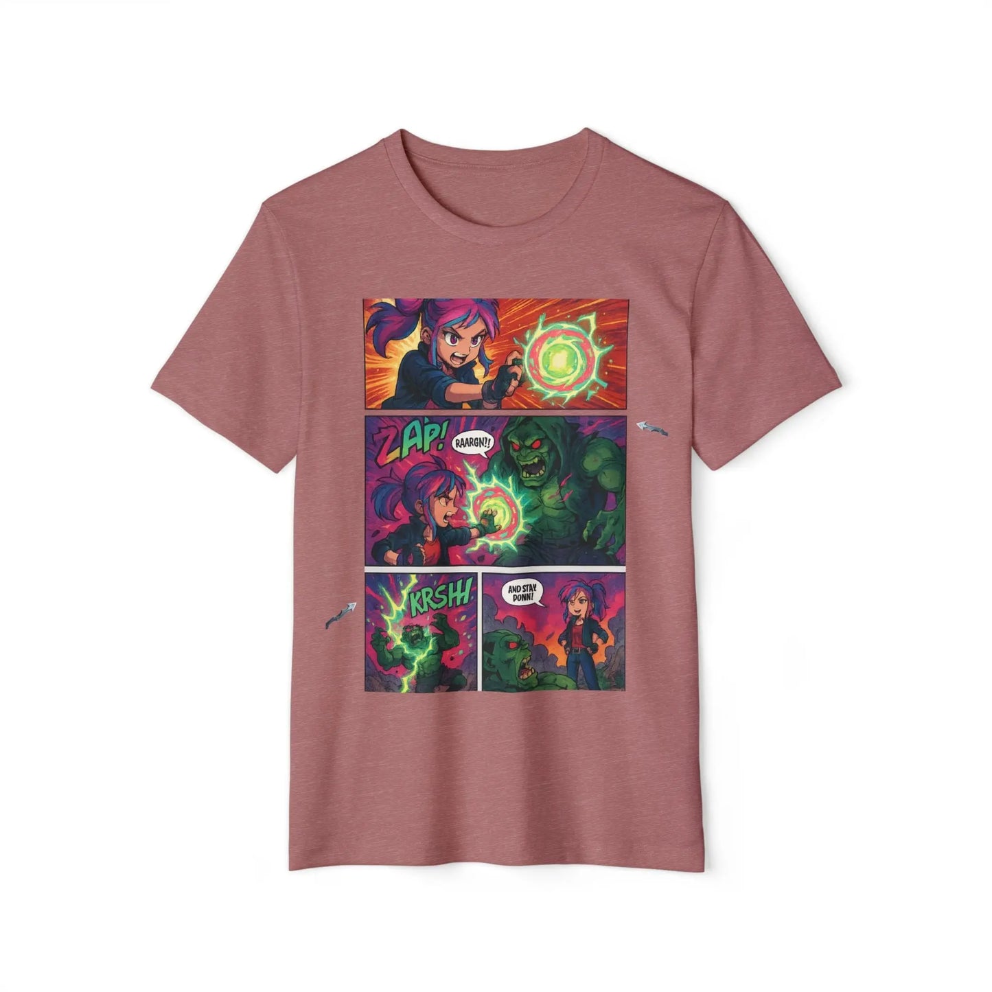 Comic Blast Anime T-Shirt – Neon Battle Panel Design House of JAB
