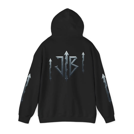 “House of JAB Logo Hoodie – Unisex Streetwear Hoodie with Front, Back & Sleeve Branding (Multiple Colors)” Printify