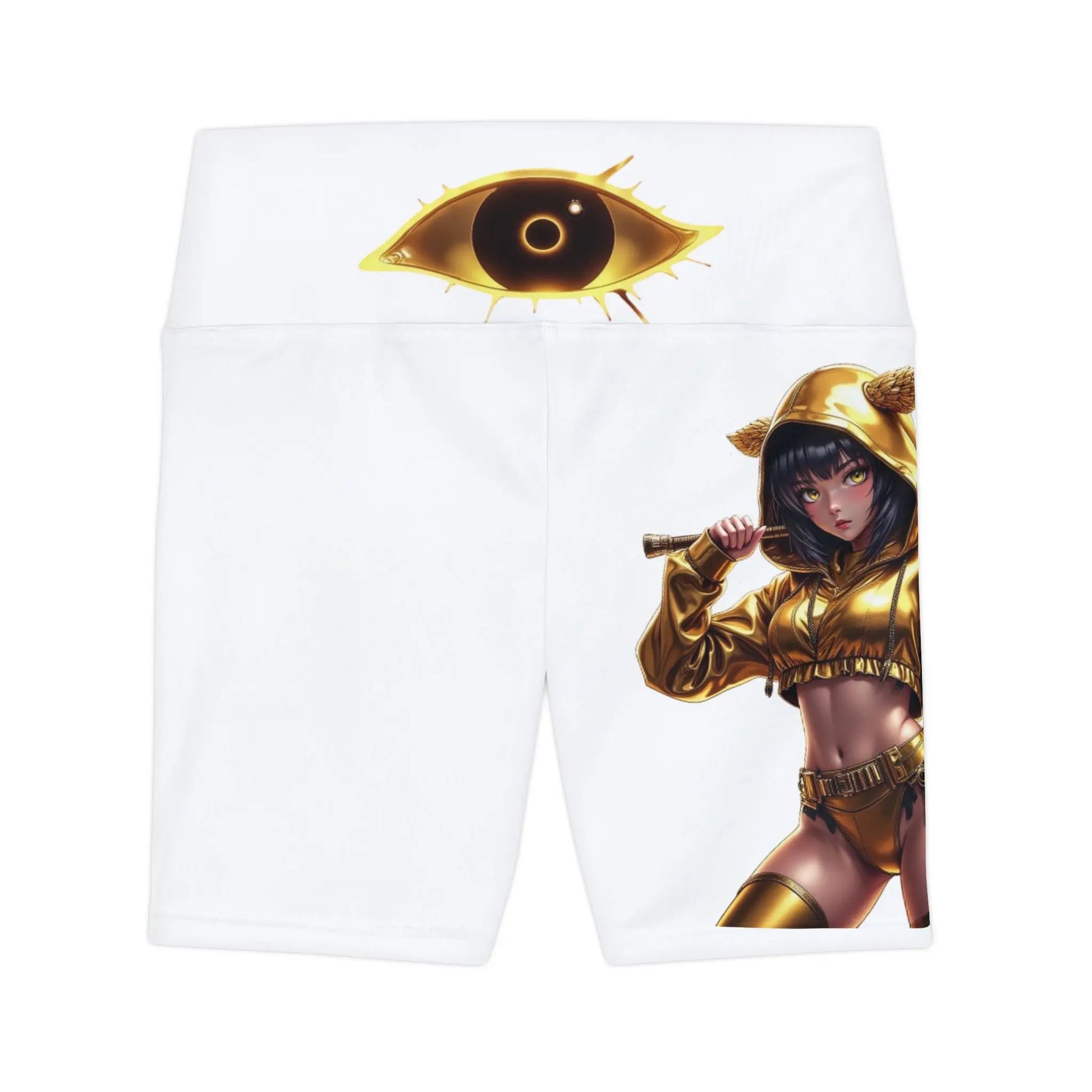 House of JAB - Golden Warrior Anime High-Waisted Shorts – Epic Flirty Women’s Activewear House of JAB