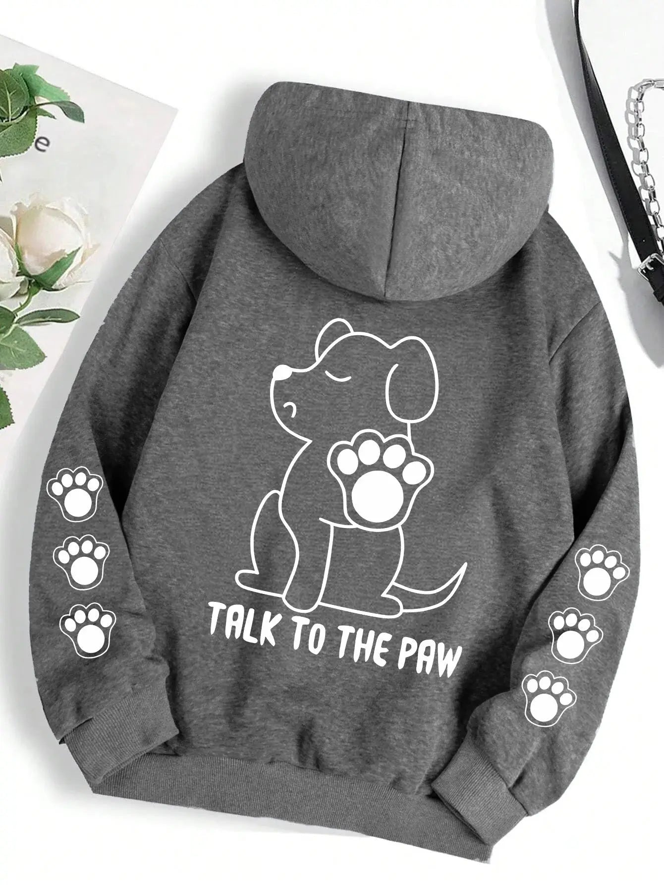 Funny Dog Cartoon Printed Hoodie Women's Warm Kenike