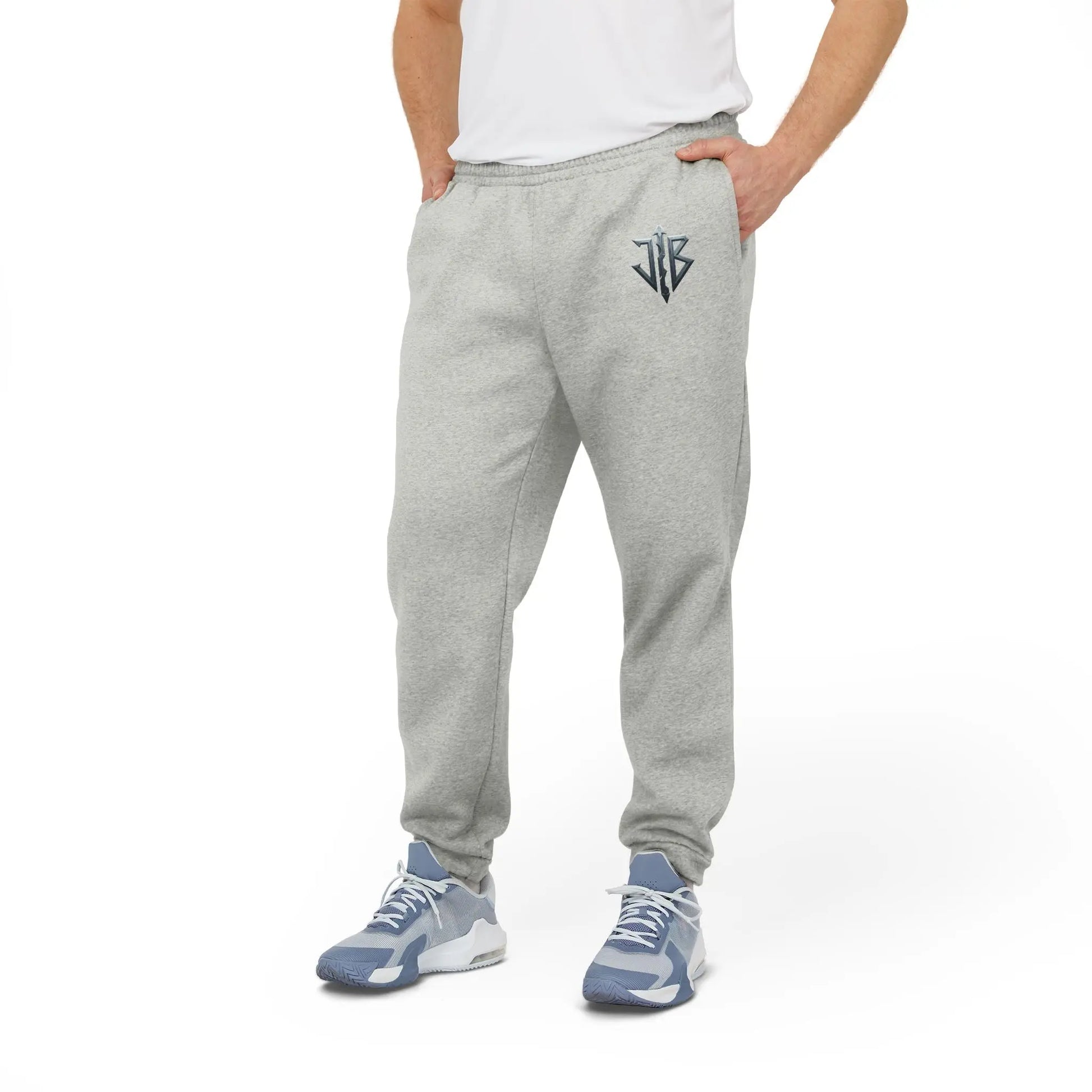 “House of JAB x Adidas Joggers – Grey Heather Sweatpants with Logo” Printify