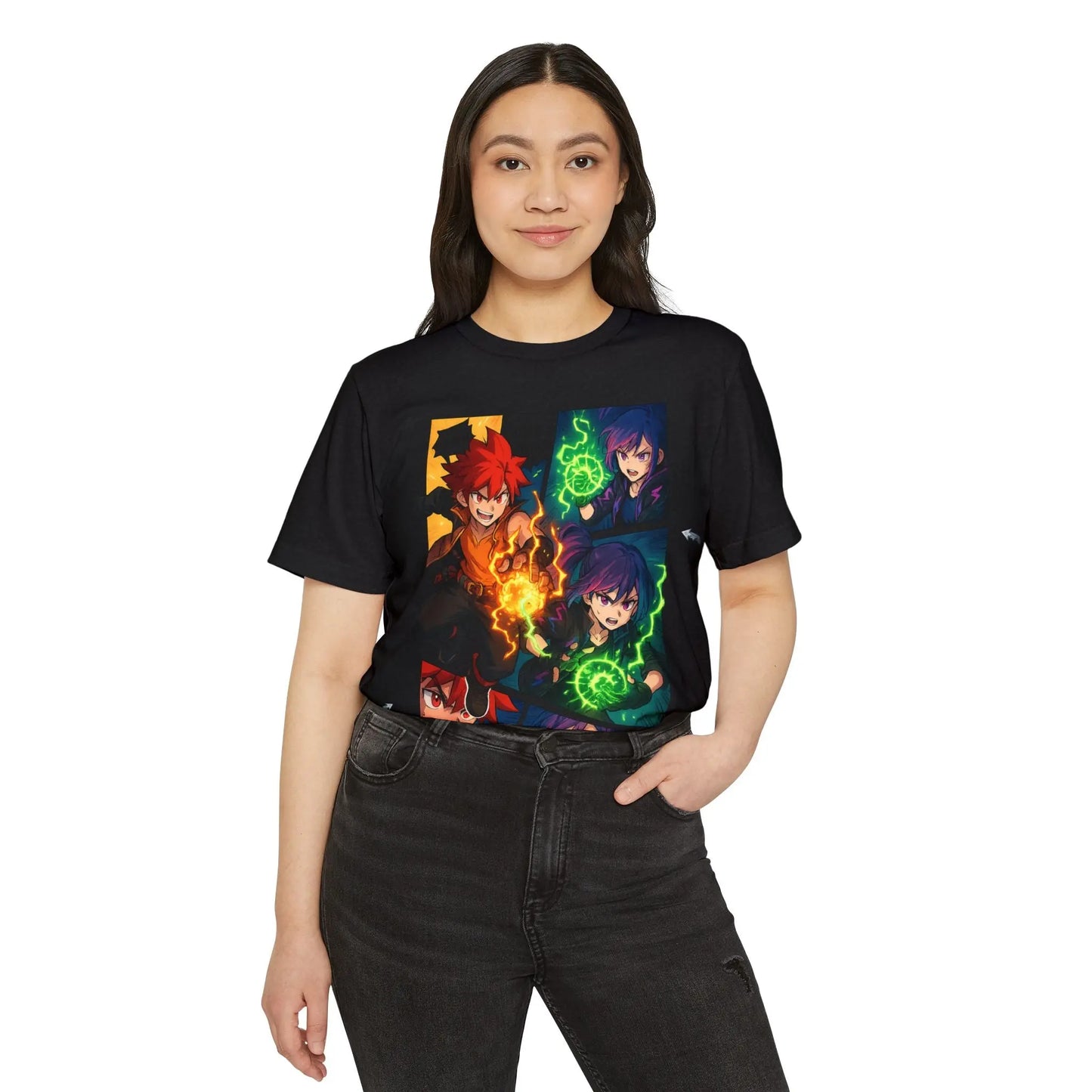 Power Duo – Anime Comic Panel Graphic Tee Printify