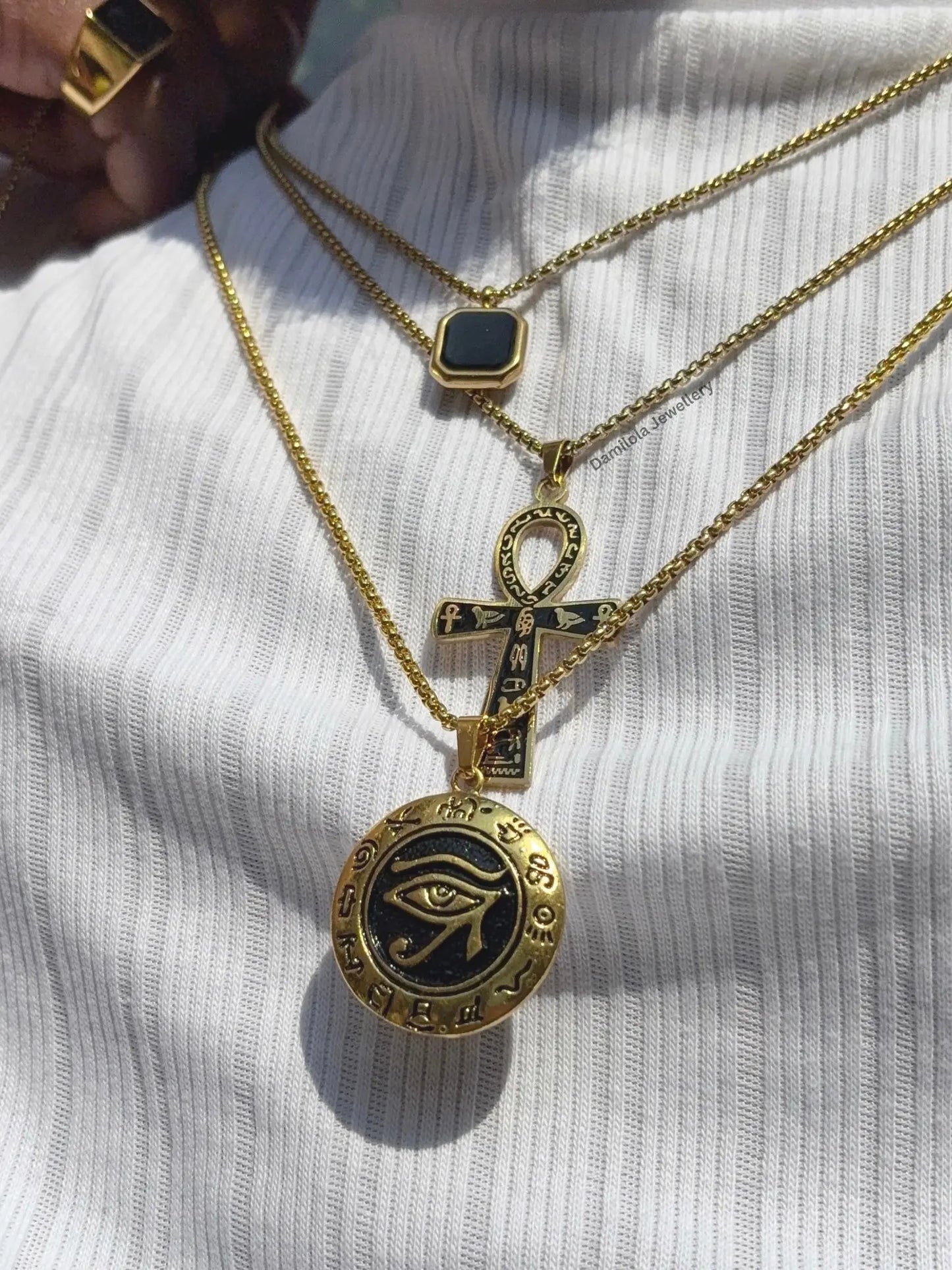 Ancient Ankh Noir Necklace Damilola Jewellery