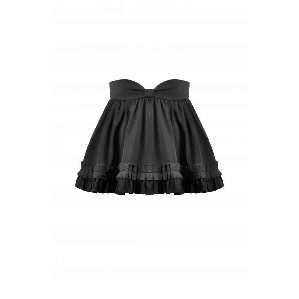Dark in Love Lolita-Inspired Ruffled Mini Skirt in Black Kate's Clothing