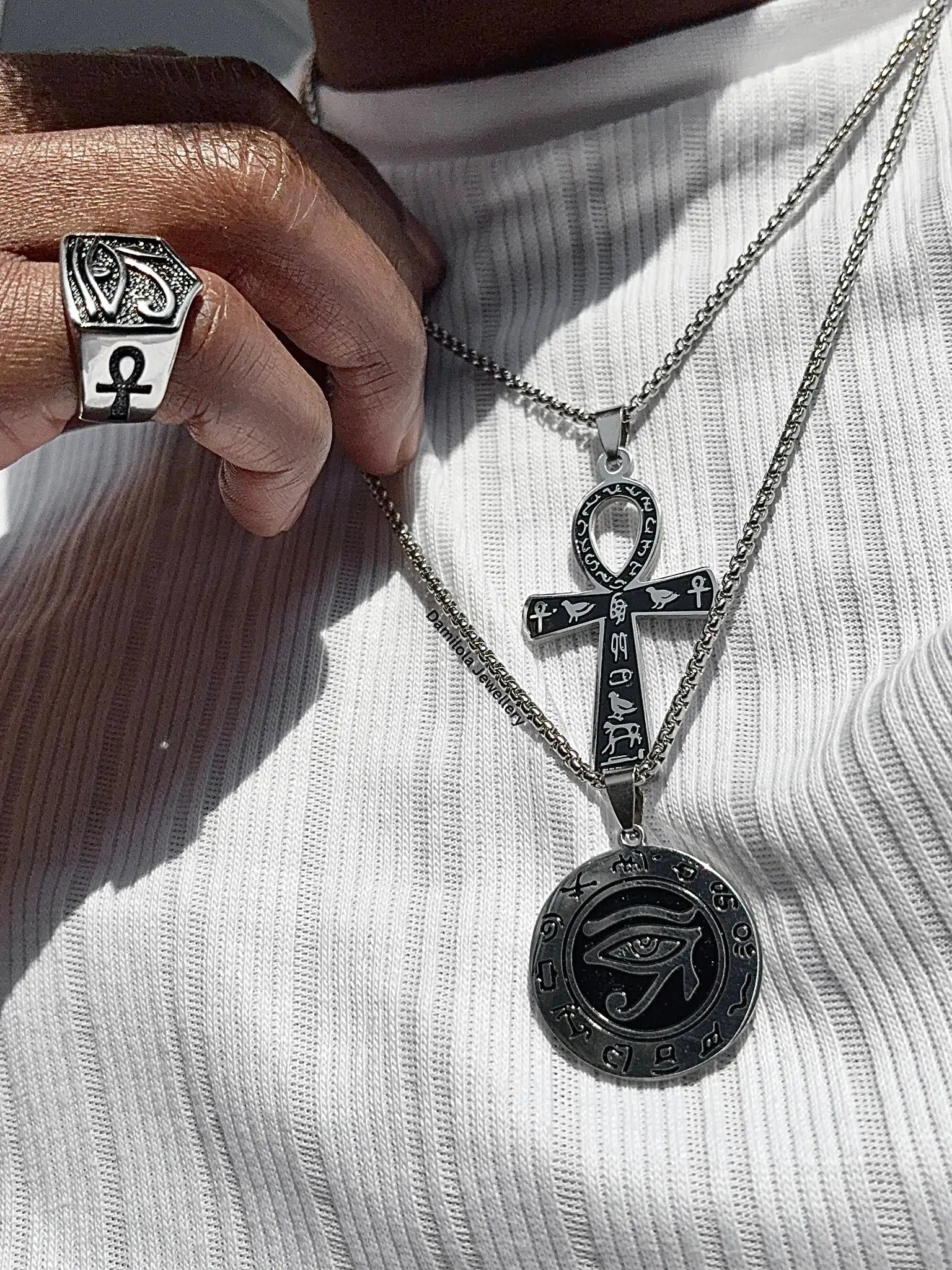 Ancient Ankh Noir Necklace Damilola Jewellery