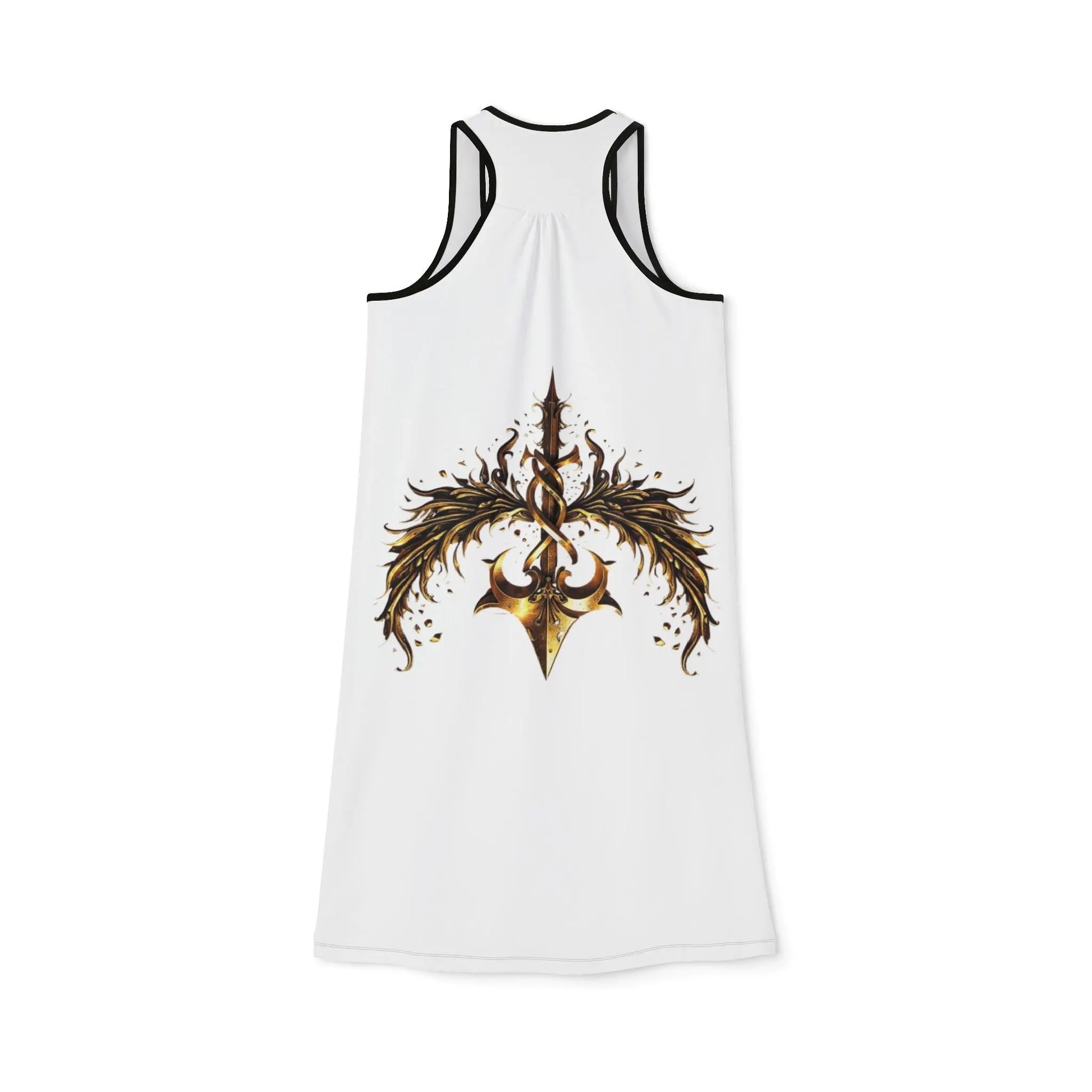 HouseofJAB - Golden Emblem Racerback Dress – Statement Streetwear Elegance Printify