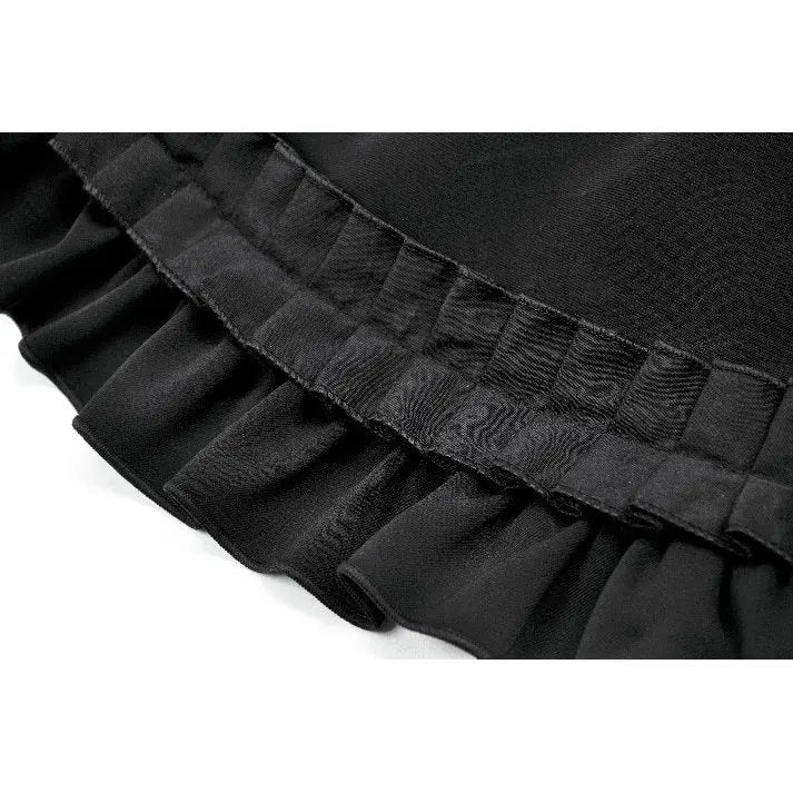 Dark in Love Lolita-Inspired Ruffled Mini Skirt in Black Kate's Clothing