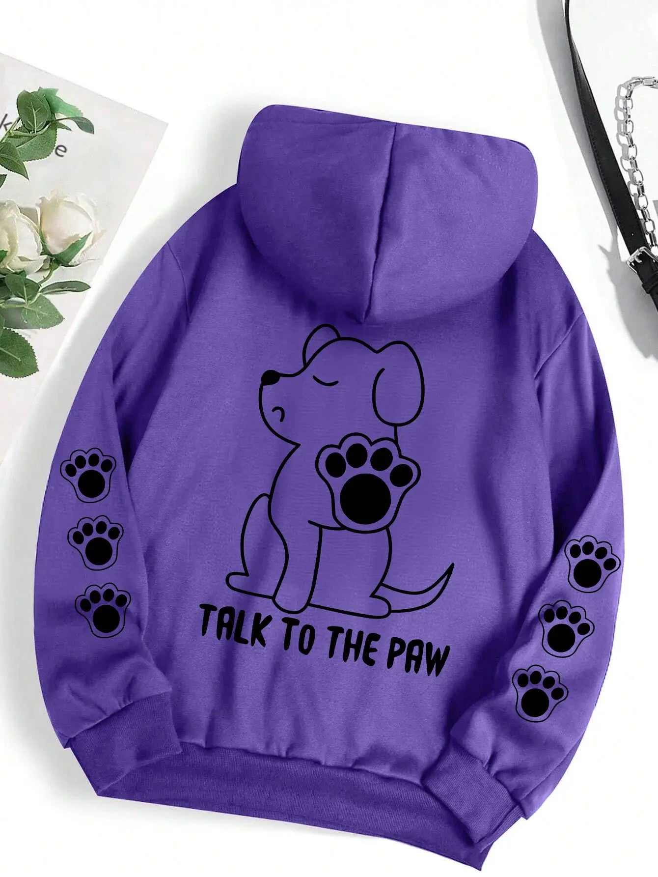 Funny Dog Cartoon Printed Hoodie Women's Warm Kenike