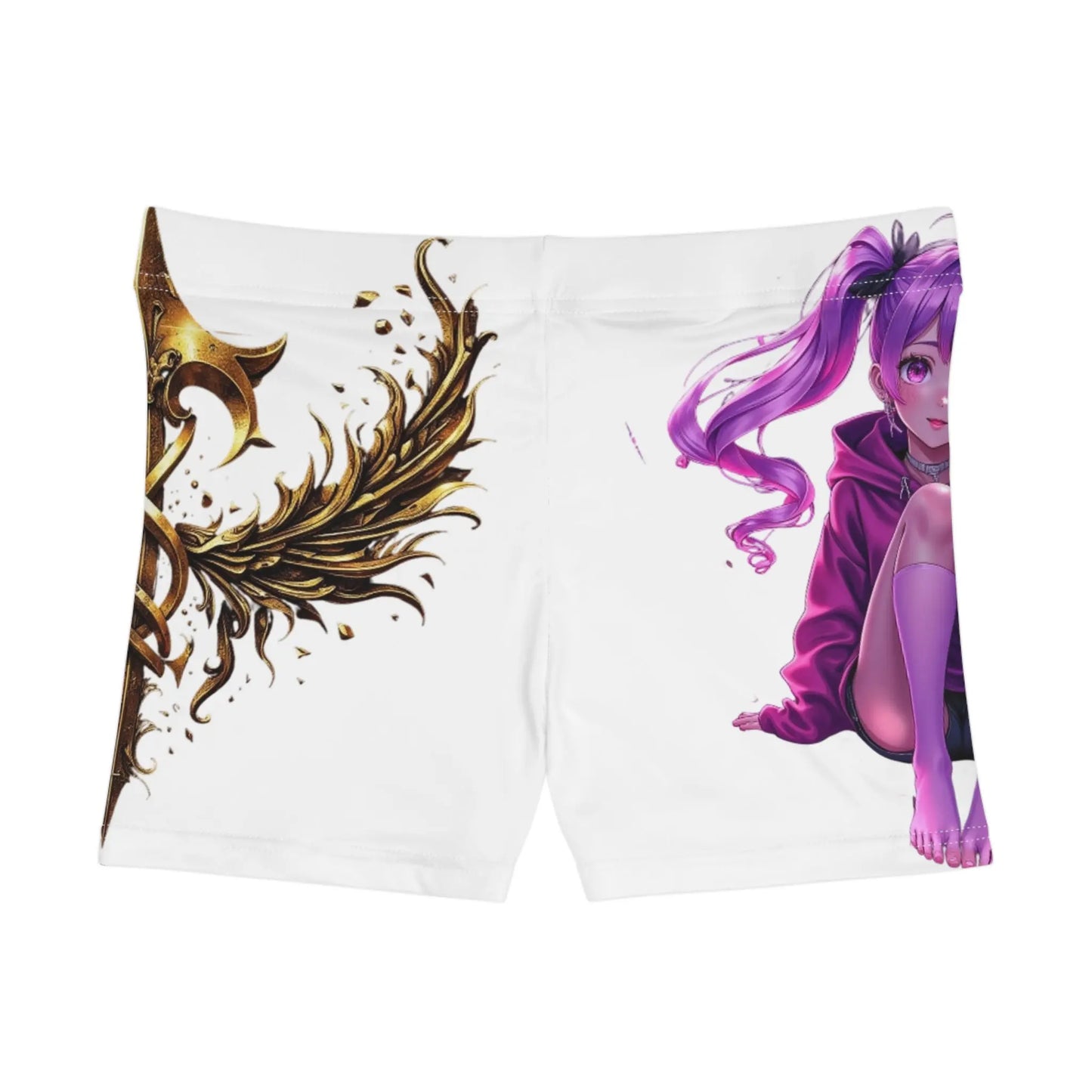 House of JAB - Purple Dream Anime High-Waisted Shorts – Bold & Flirty Streetwear Printify