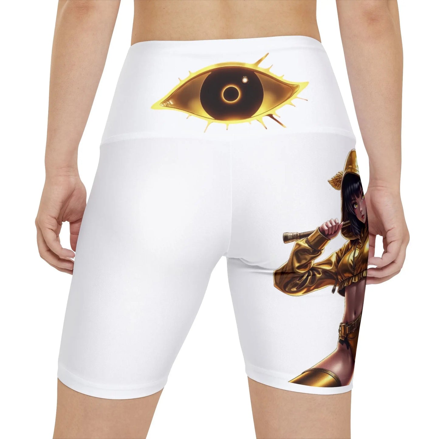 House of JAB - Golden Warrior Anime High-Waisted Shorts – Epic Flirty Women’s Activewear House of JAB