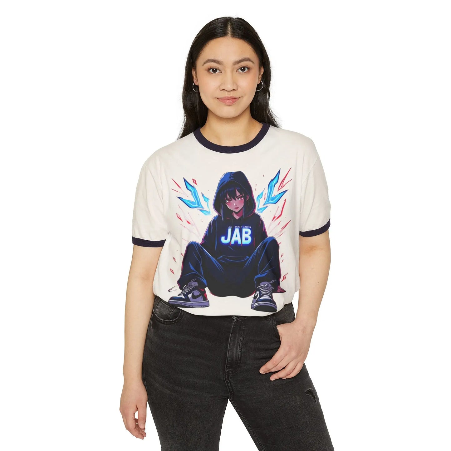 House of JAB Anime Character Neon Hoodie Unisex T-Shirt Printify