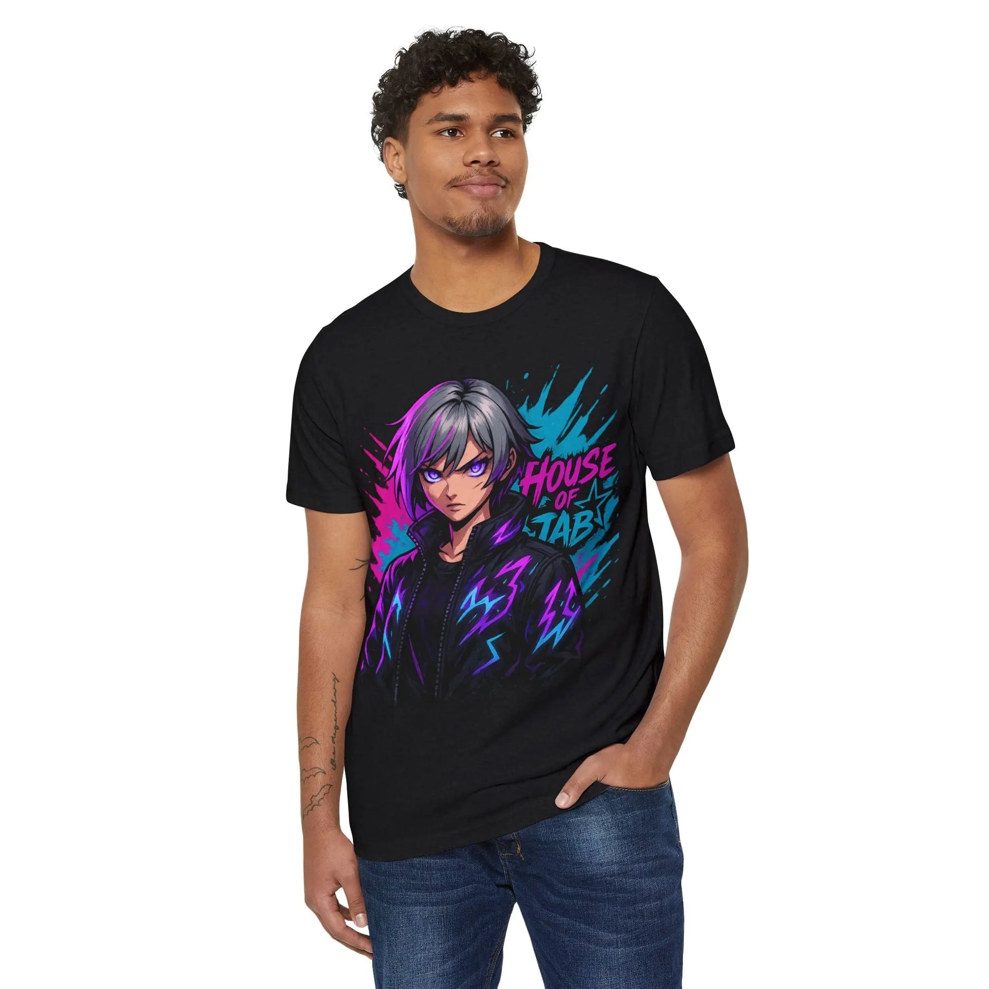 House of JAB Anime Tee – Neon Warrior Streetwear Printify