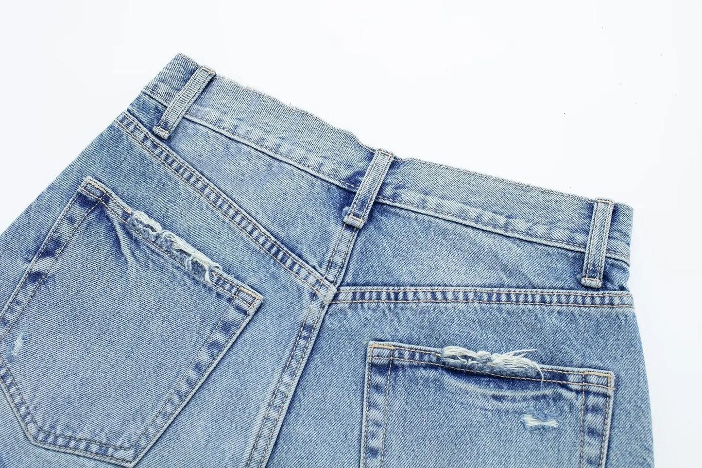 Women's Raw Edge Denim Casual Shorts Kenike