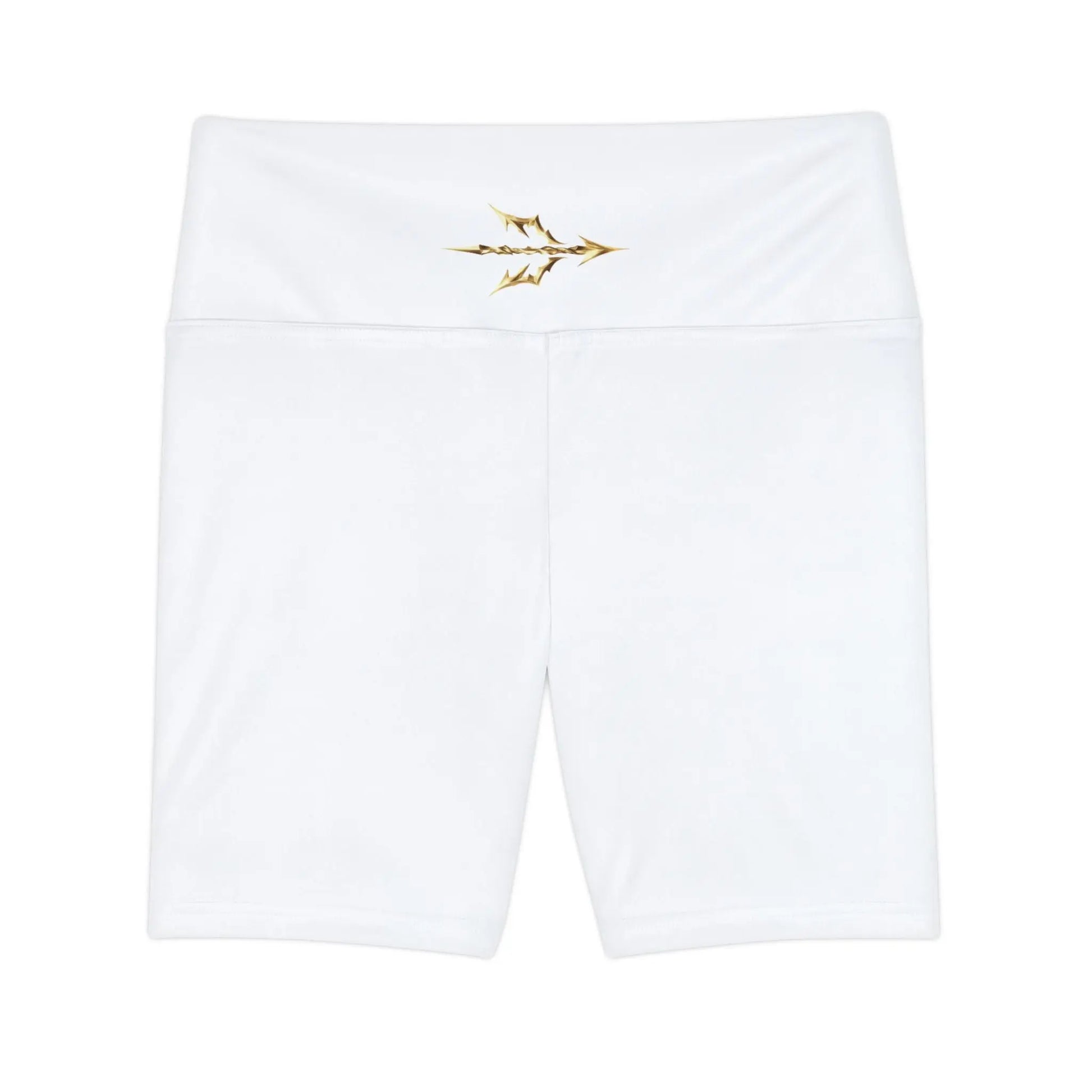 White Biker Shorts with Golden Emblem – HouseOfJab Collection Printify