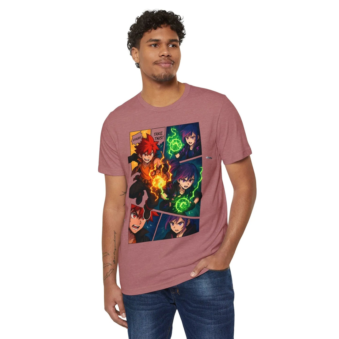 Power Duo – Anime Comic Panel Graphic Tee Printify