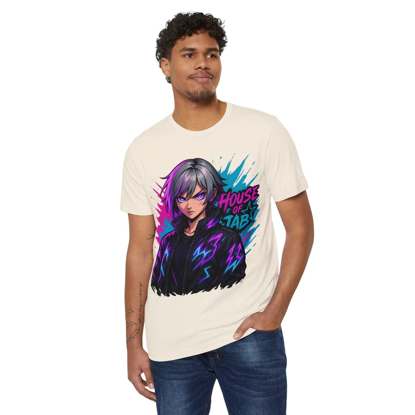 House of JAB Anime Tee – Neon Warrior Streetwear Printify
