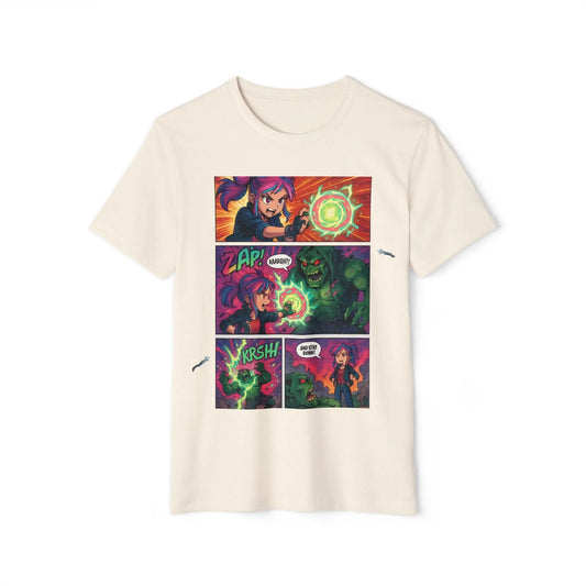 Comic Blast Anime T-Shirt – Neon Battle Panel Design House of JAB