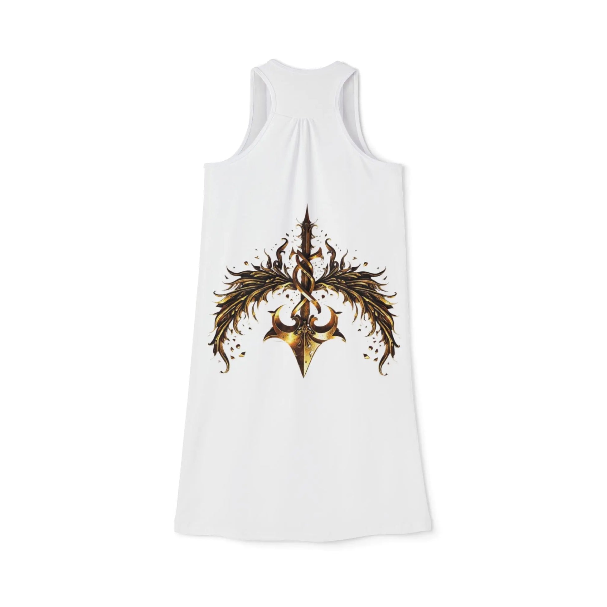 HouseofJAB - Golden Emblem Racerback Dress – Statement Streetwear Elegance Printify