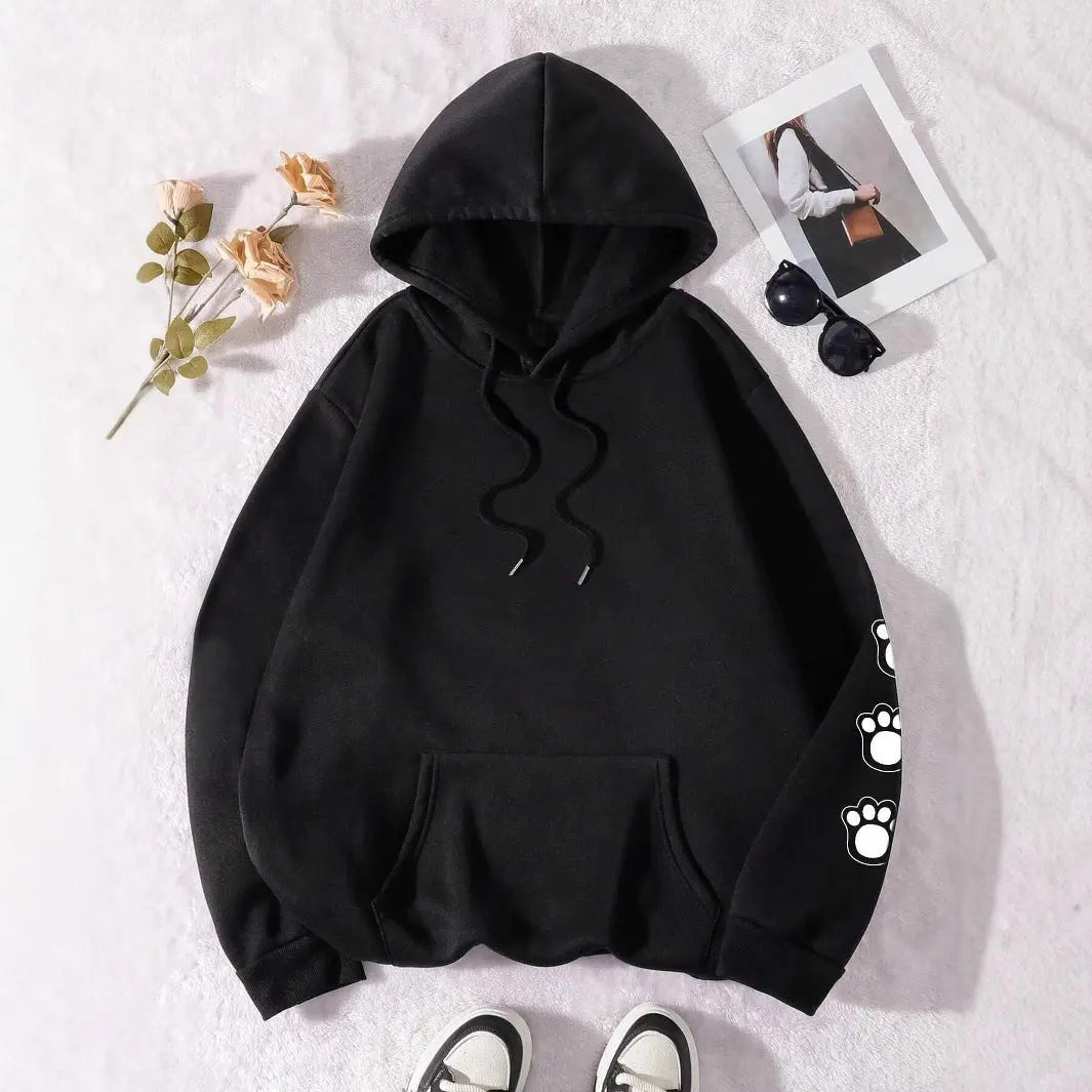 Funny Dog Cartoon Printed Hoodie Women's Warm Kenike