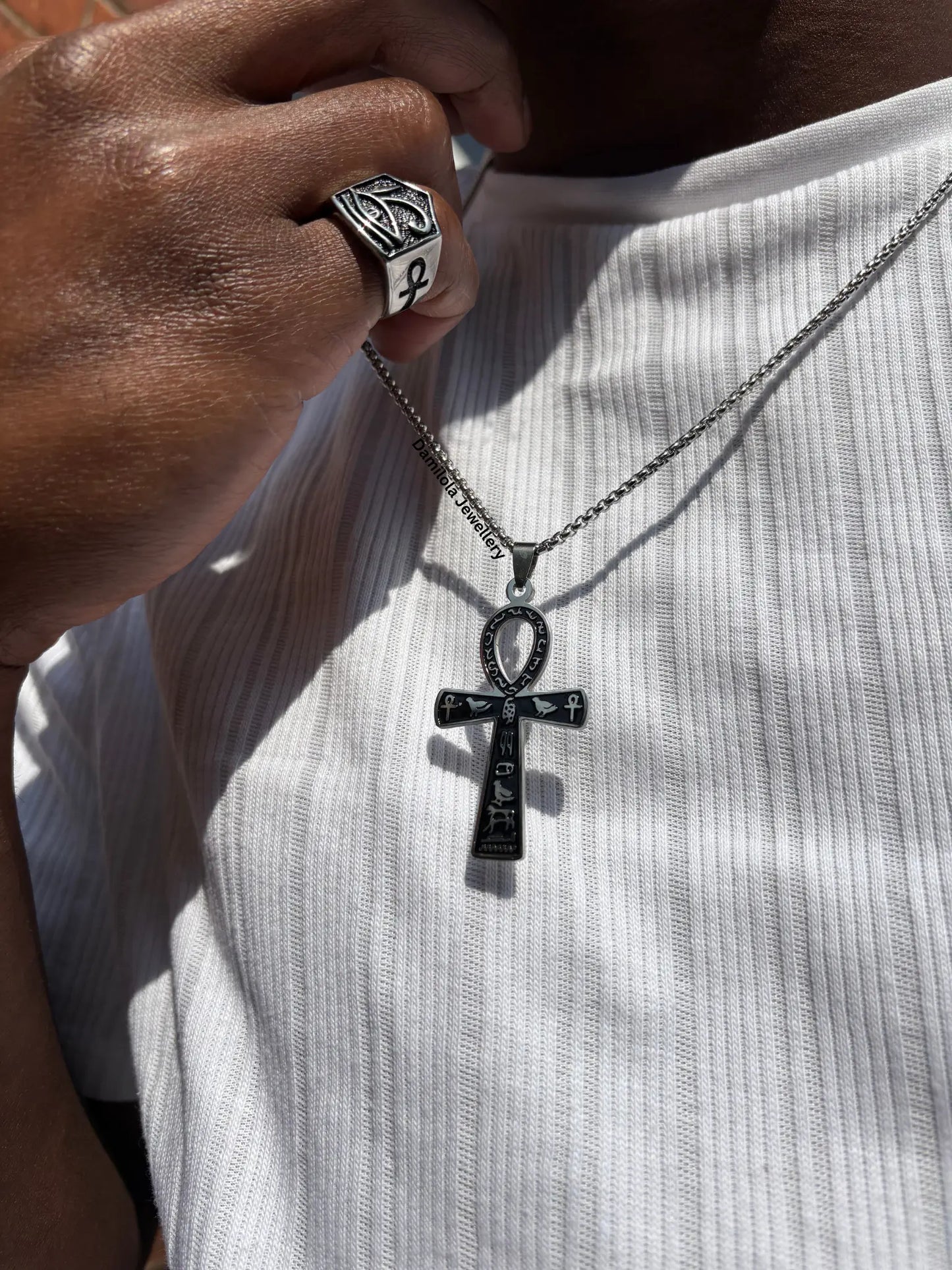 Ancient Ankh Noir Necklace Damilola Jewellery