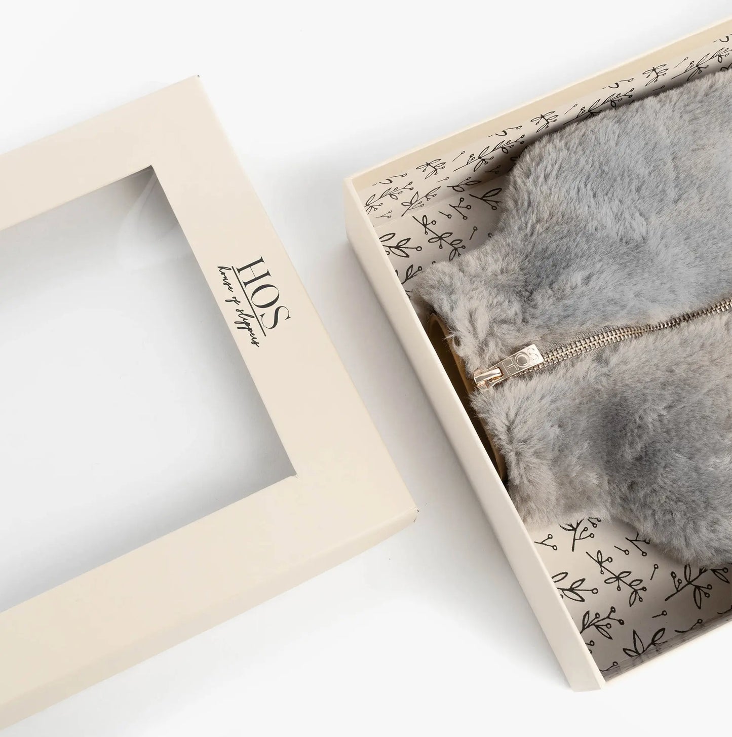 House of Slippers CLARA Faux Fur Hot Water Bottle Cover Grey House of JAB