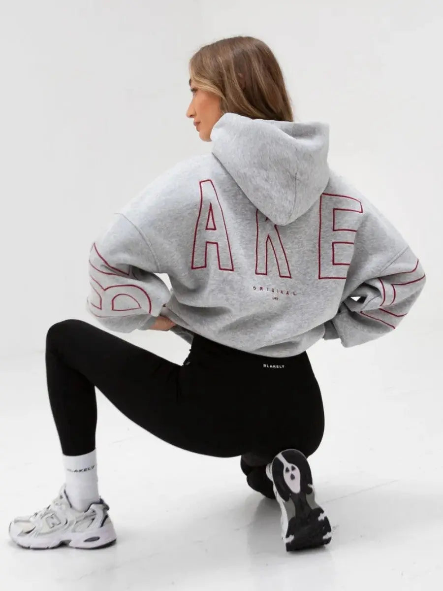 Fashionable Printed Thick Versatile Long Sleeved Loose Hooded Hip-Hop Hoodie Kenike