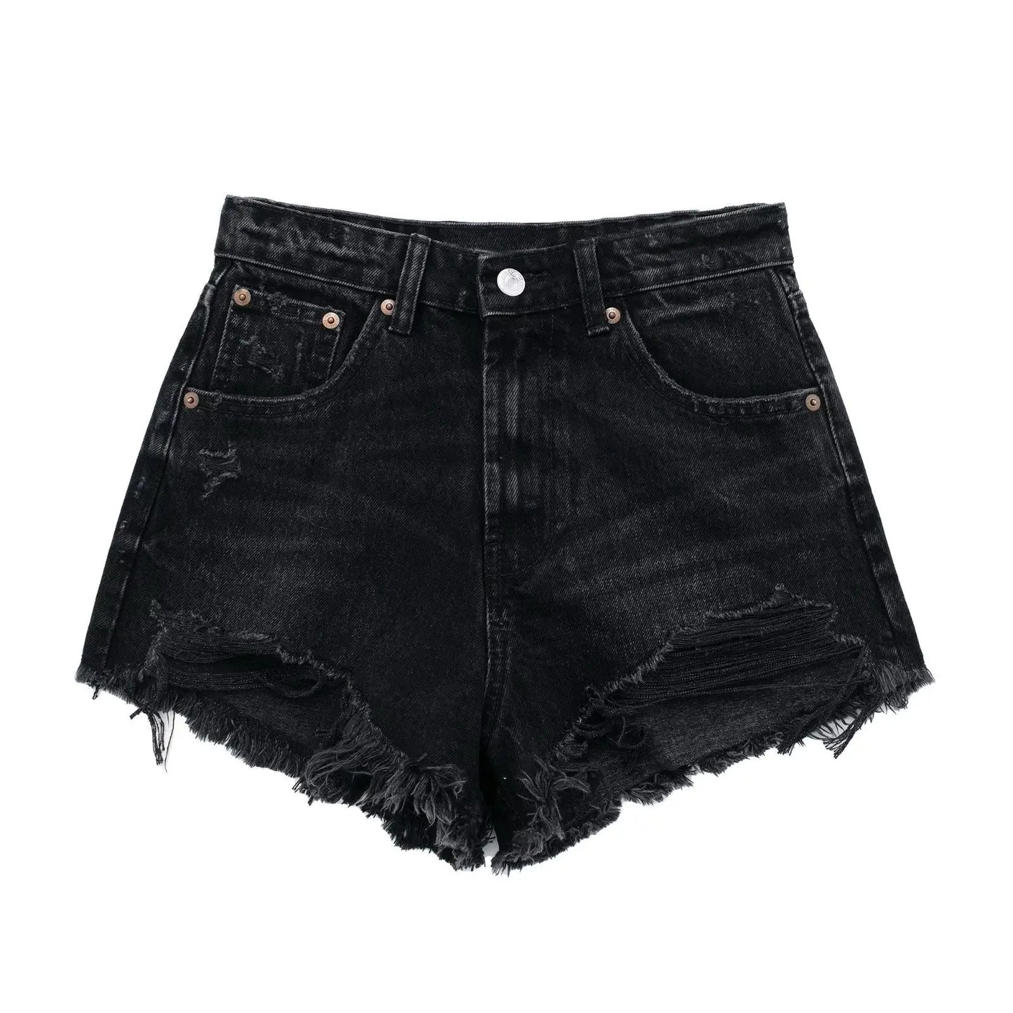 Women's Raw Edge Denim Casual Shorts Kenike