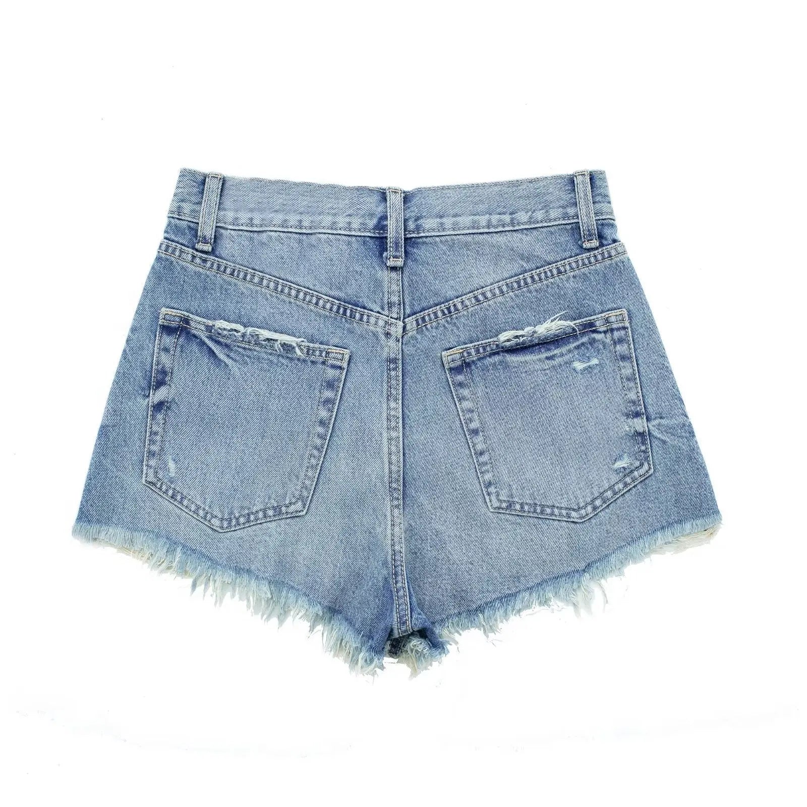 Women's Raw Edge Denim Casual Shorts Kenike