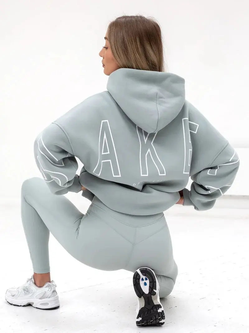 Fashionable Printed Thick Versatile Long Sleeved Loose Hooded Hip-Hop Hoodie Kenike