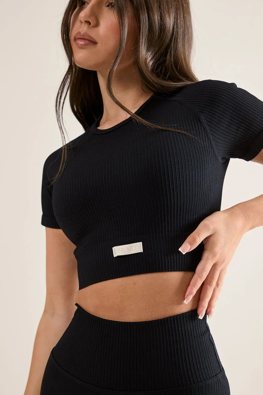 Ribbed Seamless Crop Tee IMLND