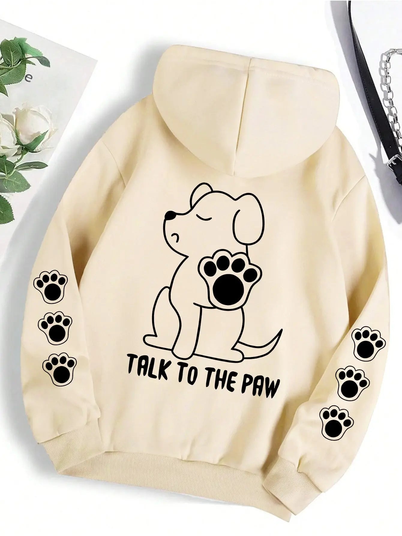 Funny Dog Cartoon Printed Hoodie Women's Warm Kenike