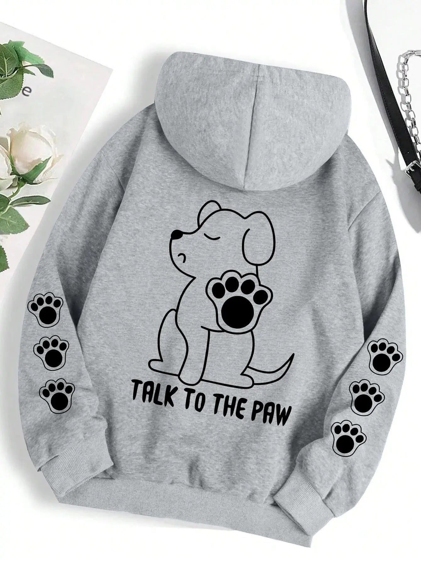 Funny Dog Cartoon Printed Hoodie Women's Warm Kenike